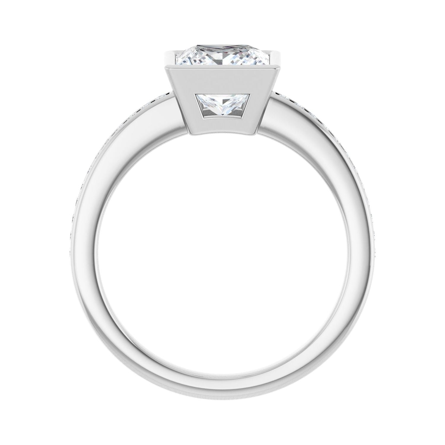 Square Bezel-Set Solitaire Engagement Ring | Metal Type=14K White Gold | Center Stone Size=1.5 CT | Image 2
