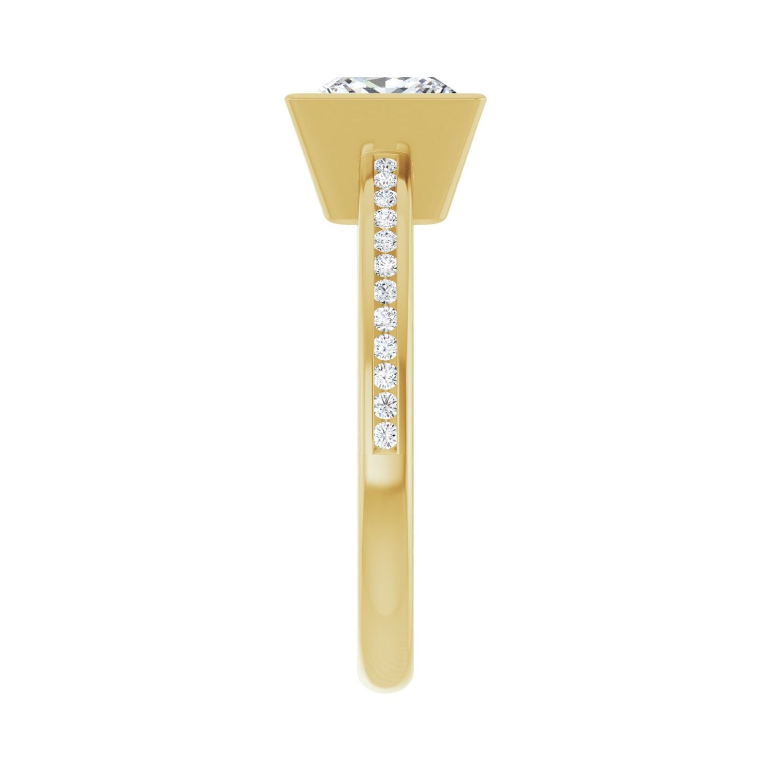 Square Bezel-Set Solitaire Engagement Ring | Metal Type=14K Yellow Gold | Center Stone Size=1.5 CT | Image 4