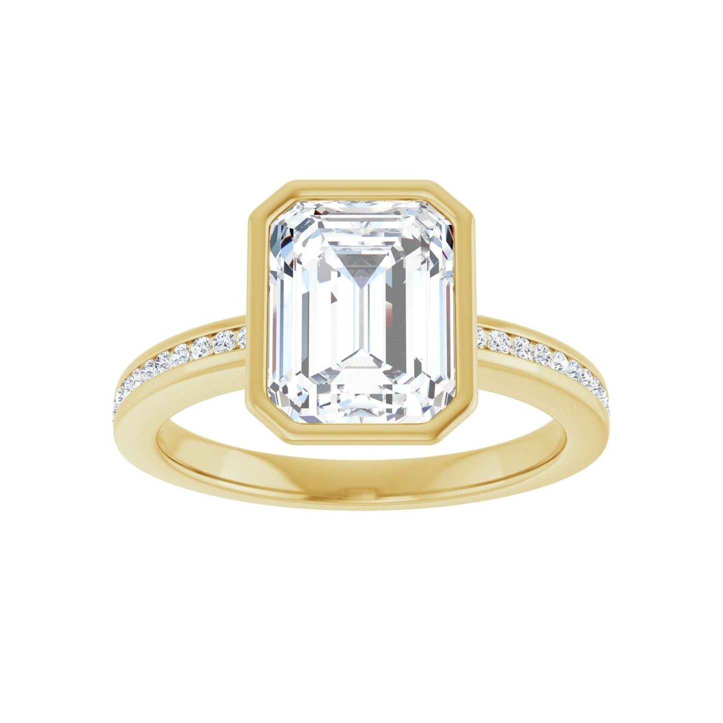 Emerald Bezel-Set Solitaire Engagement Ring | Metal Type=14K Yellow Gold | Center Stone Size=2.5 CT | Image 3