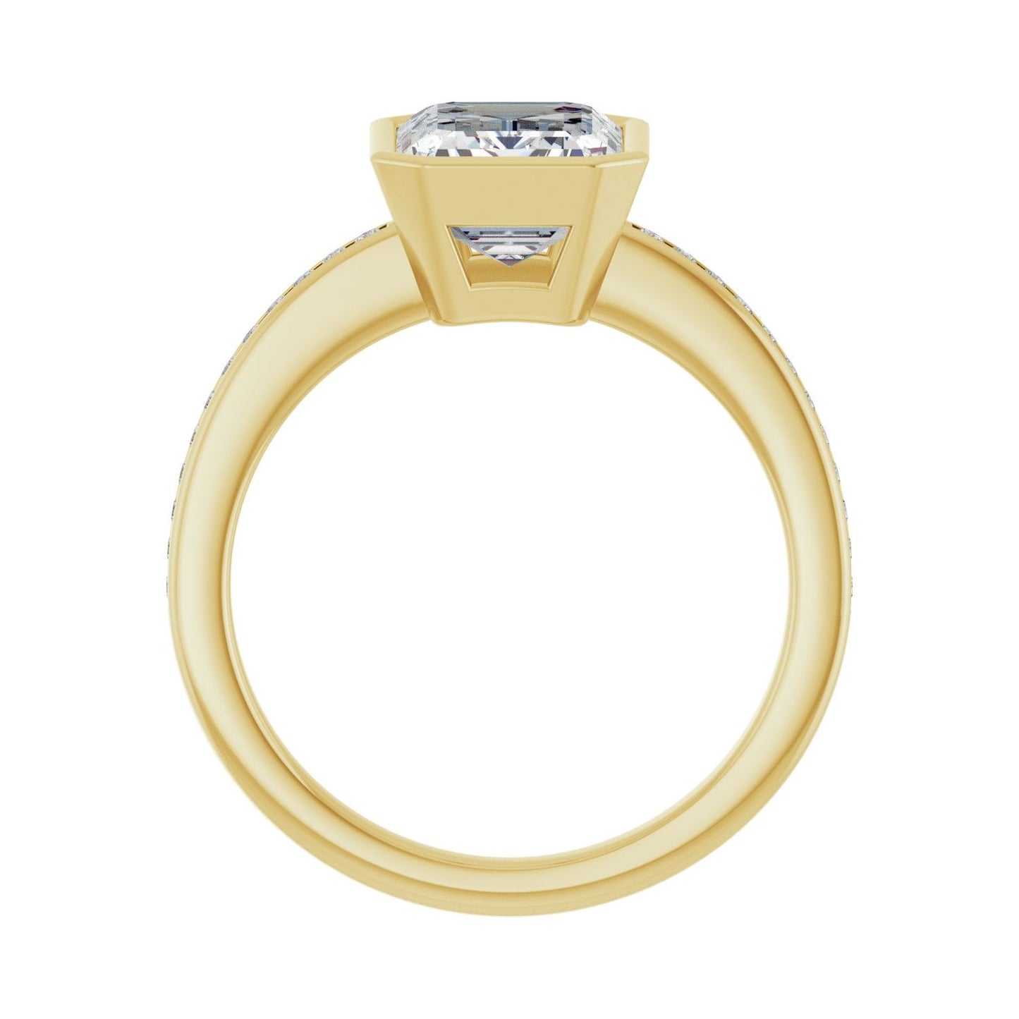 Emerald Bezel-Set Solitaire Engagement Ring | Metal Type=14K Yellow Gold | Center Stone Size=2.5 CT | Image 2