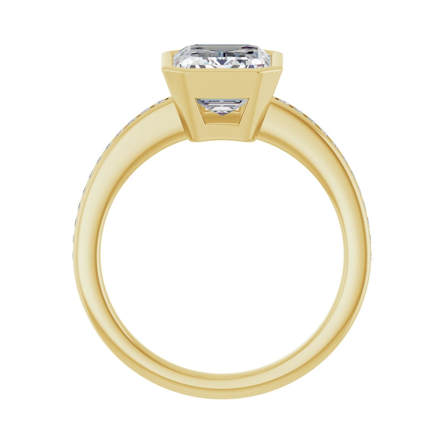 Emerald Bezel-Set Solitaire Engagement Ring | Metal Type=14K Yellow Gold | Center Stone Size=2.5 CT | Image 2