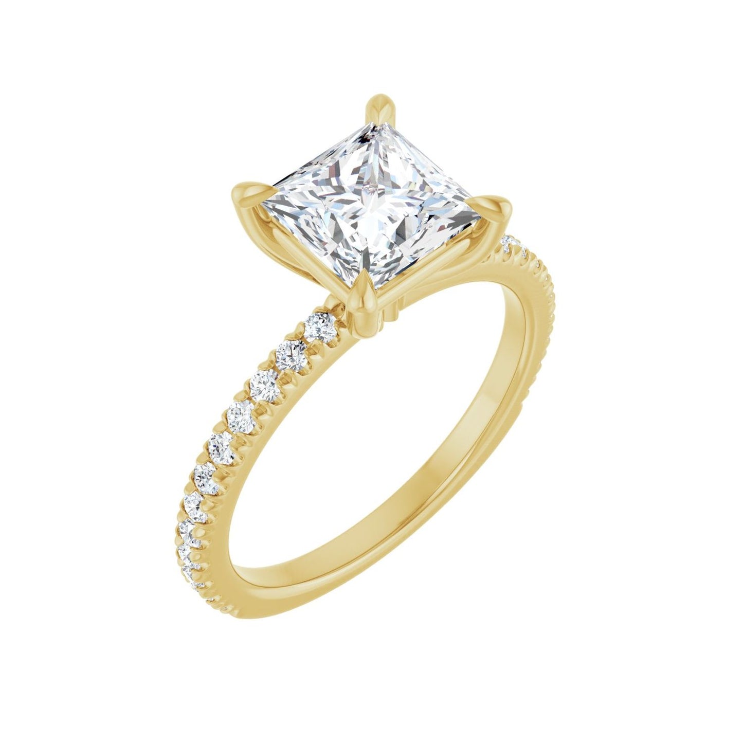 Square Claw-Prong Engagement Ring | Metal Type=14K Yellow Gold | Center Stone Size=1.5 CT | Image 1