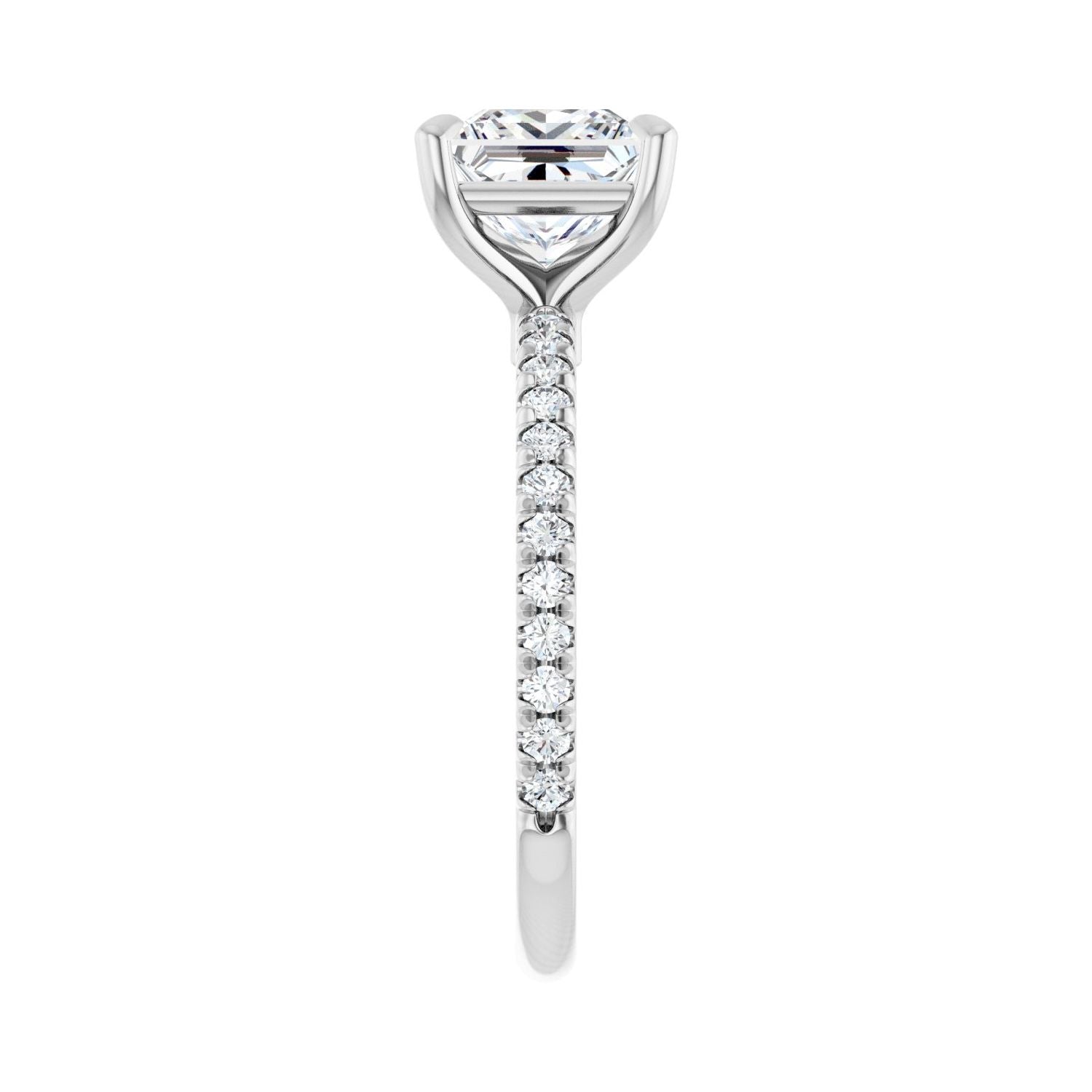 Square Claw-Prong Engagement Ring | Metal Type=14K White Gold | Center Stone Size=1.5 CT | Image 4