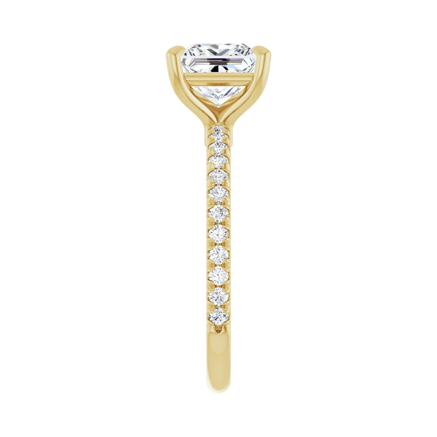 Square Claw-Prong Engagement Ring | Metal Type=14K Yellow Gold | Center Stone Size=1.5 CT | Image 4
