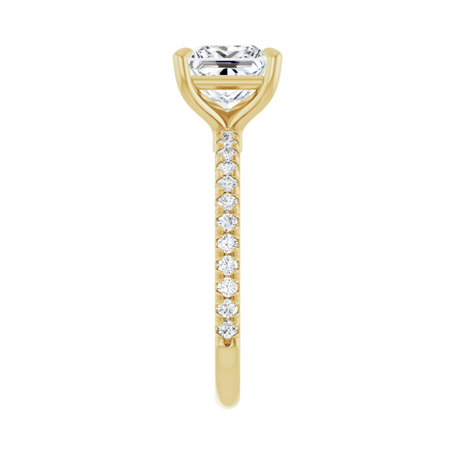 Square Claw-Prong Engagement Ring | Metal Type=14K Yellow Gold | Center Stone Size=1.5 CT | Image 4