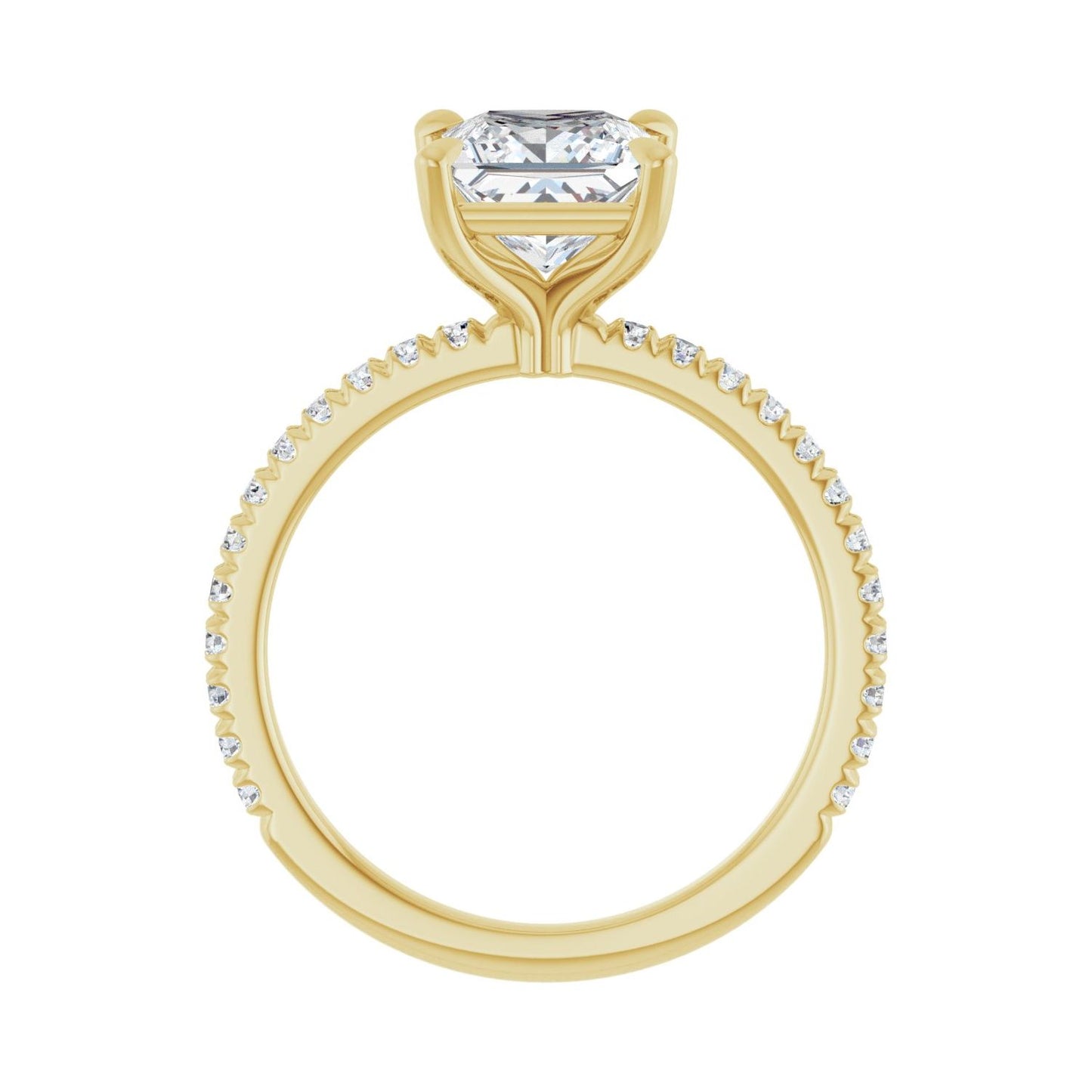 Square Claw-Prong Engagement Ring | Metal Type=14K Yellow Gold | Center Stone Size=1.5 CT | Image 2