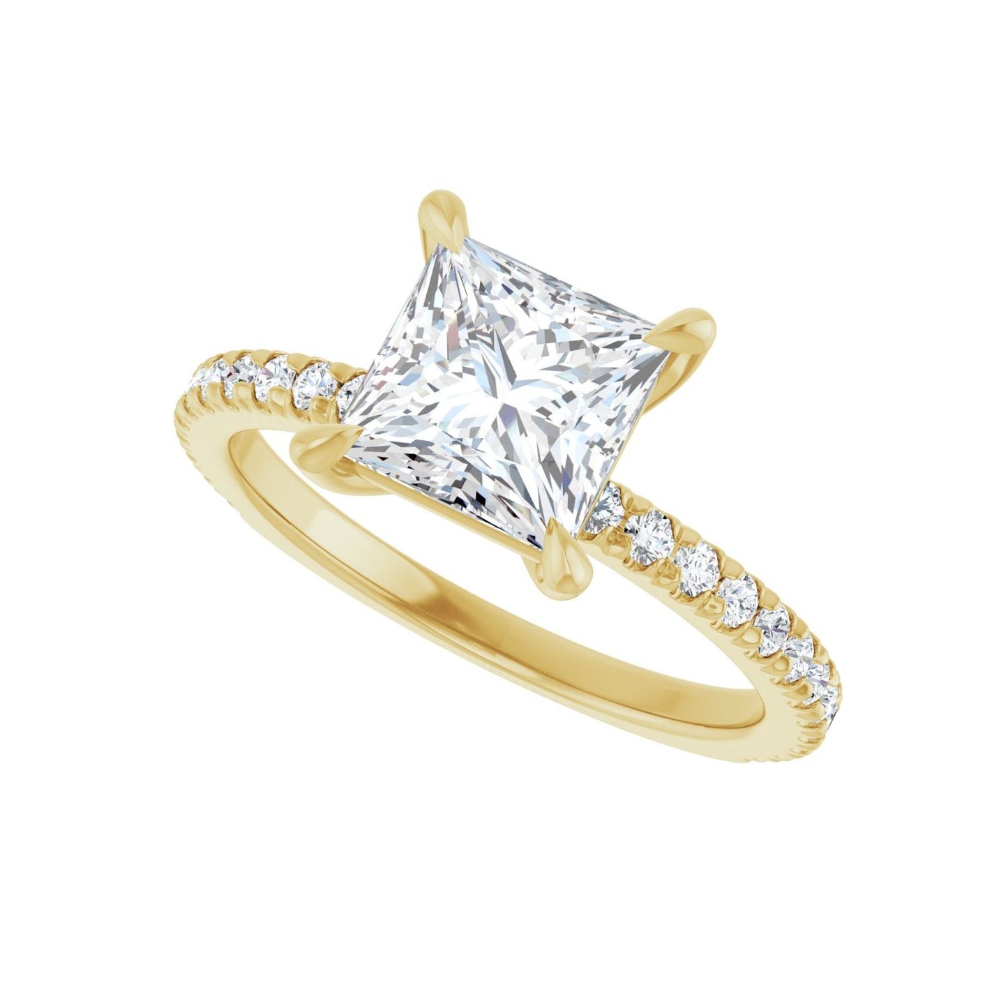 Square Claw-Prong Engagement Ring | Metal Type=14K Yellow Gold | Center Stone Size=1.5 CT | Image 5