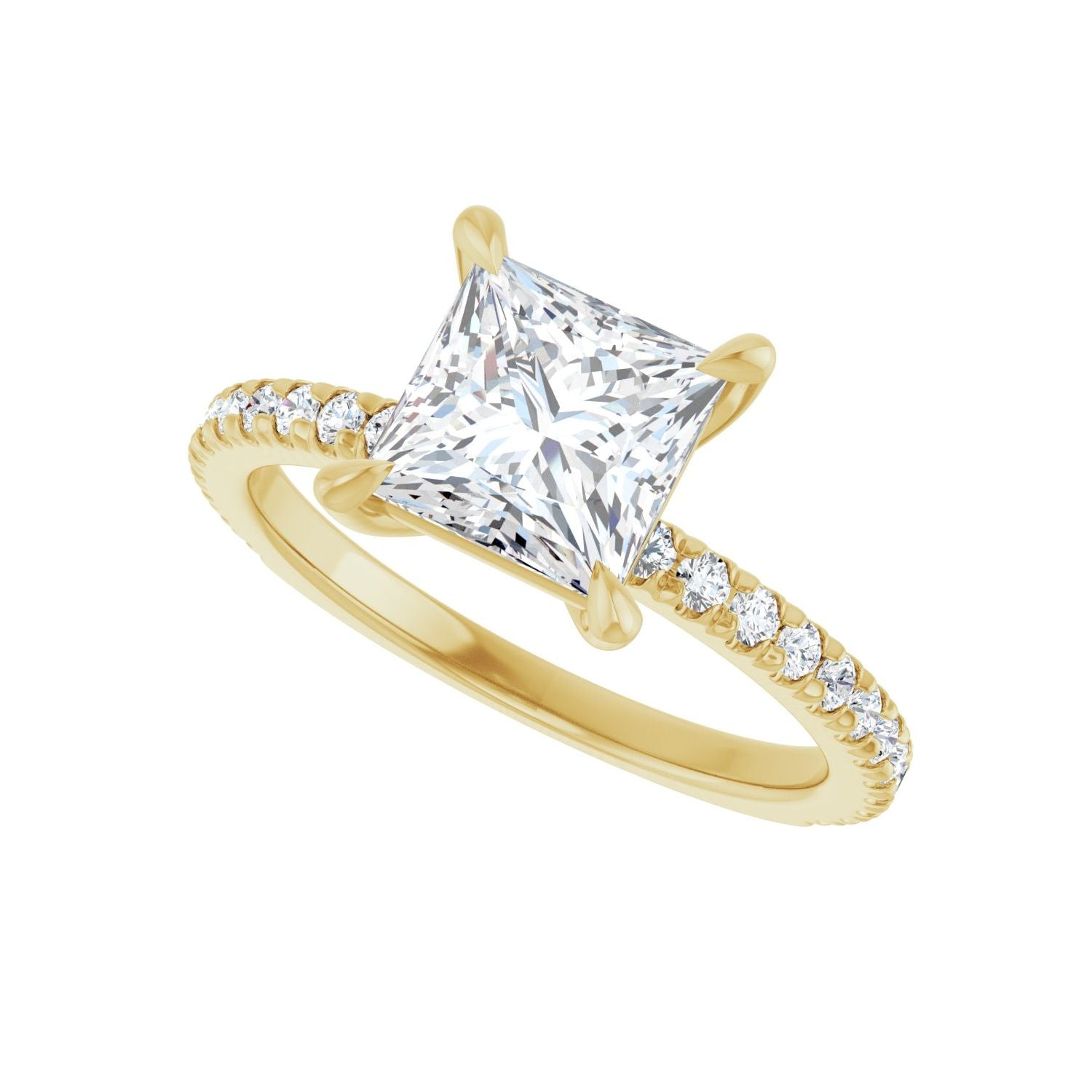Square Claw-Prong Engagement Ring | Metal Type=14K Yellow Gold | Center Stone Size=1.5 CT | Image 5