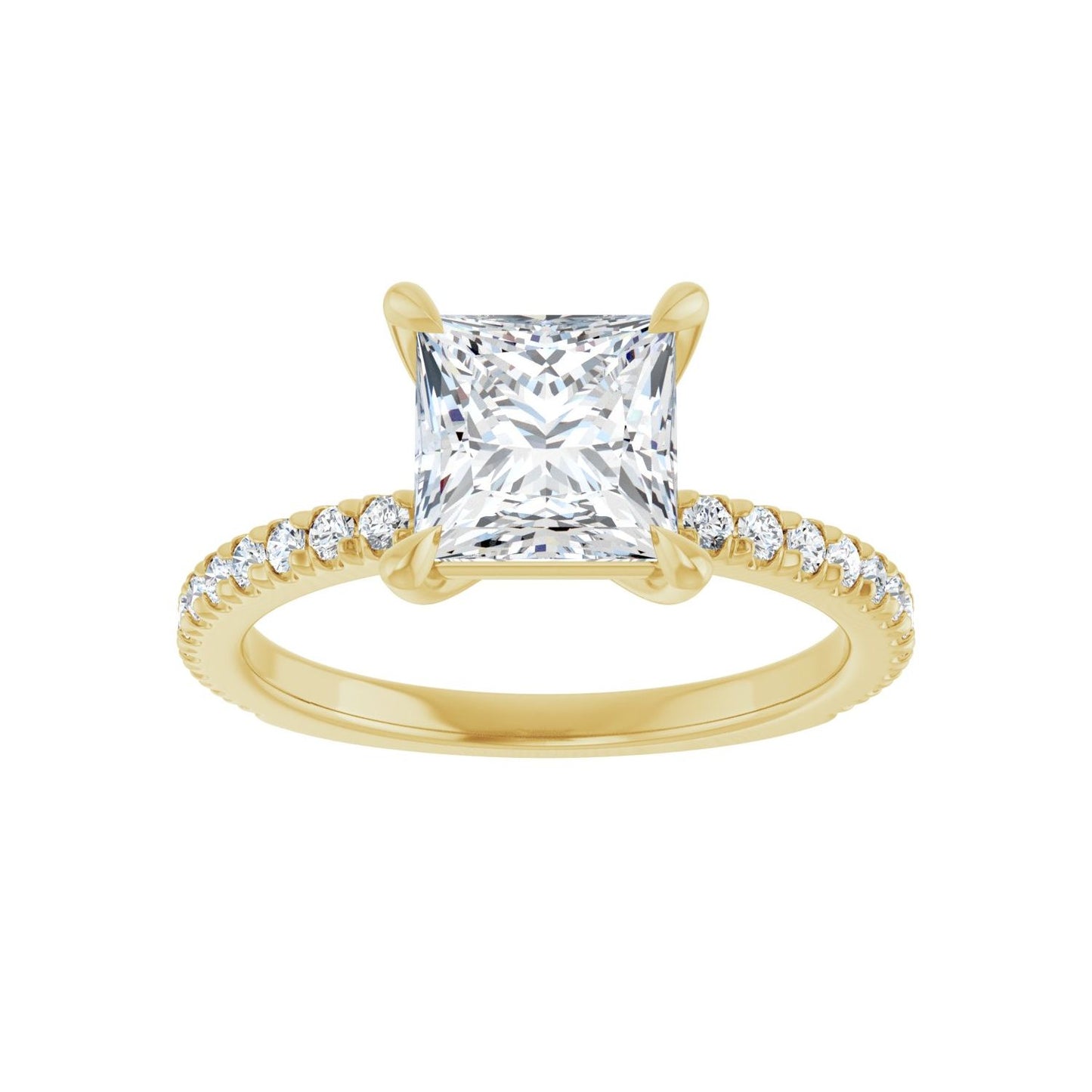 Square Claw-Prong Engagement Ring | Metal Type=14K Yellow Gold | Center Stone Size=1.5 CT | Image 3