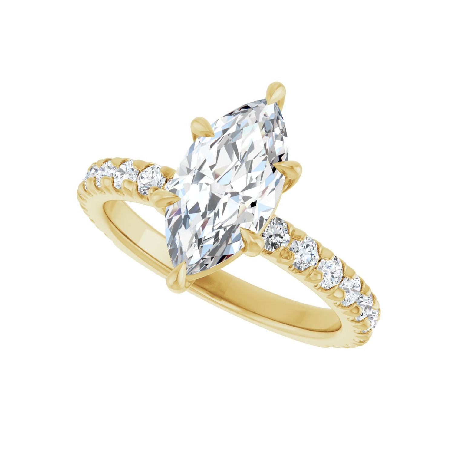 Marquise Claw-Prong Engagement Ring | Metal Type=14K Yellow Gold | Center Stone Size=1.5 CT | Image 5