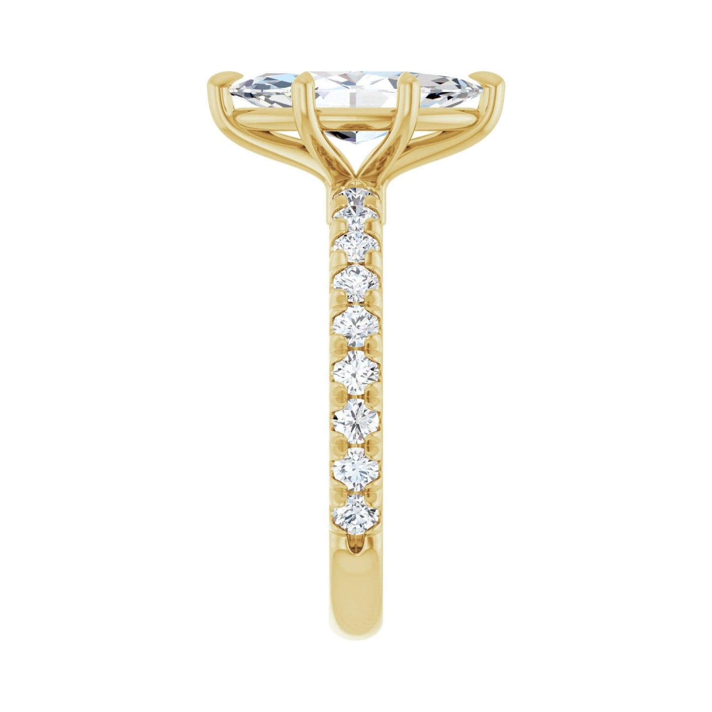 Marquise Claw-Prong Engagement Ring | Metal Type=14K Yellow Gold | Center Stone Size=1.5 CT | Image 4