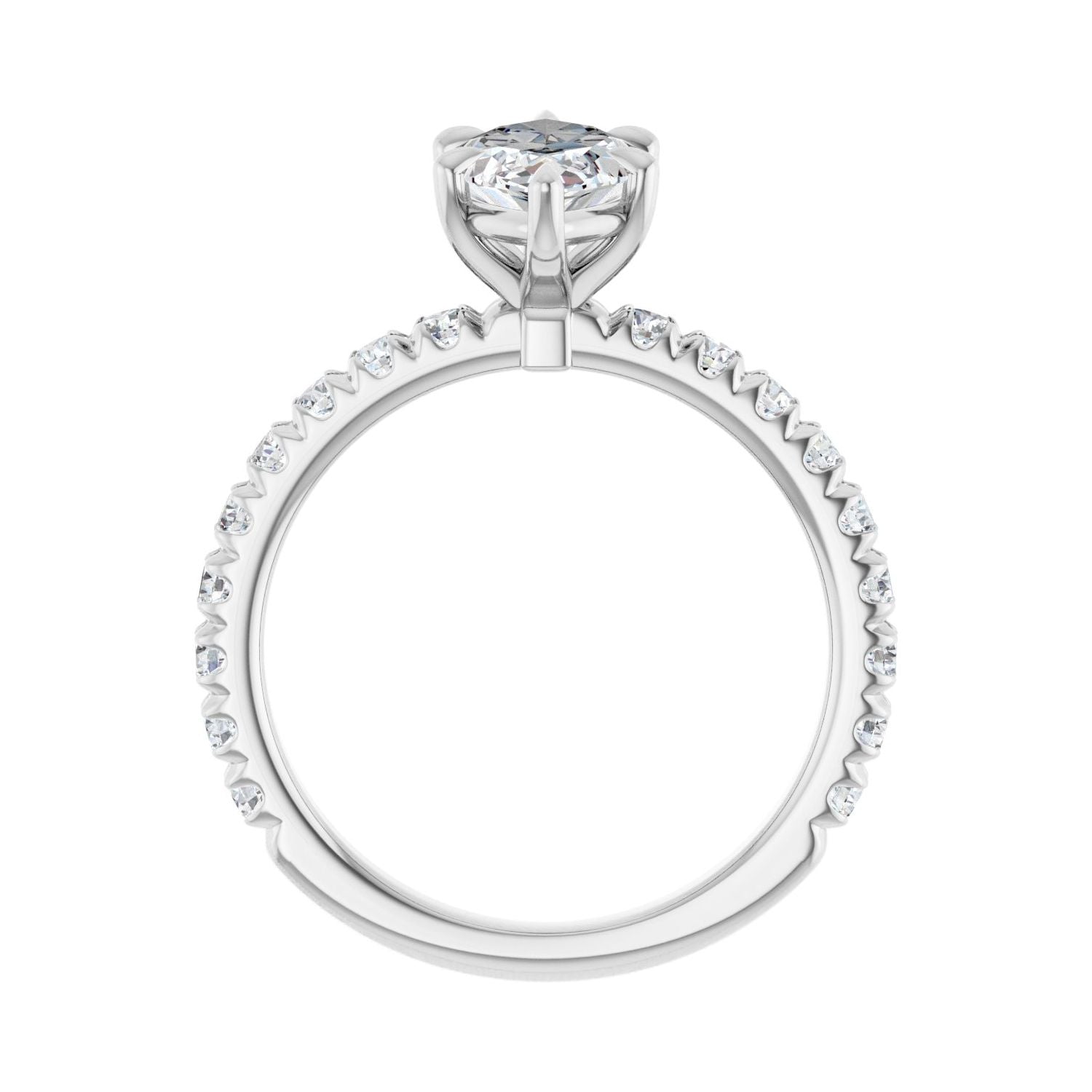 Marquise Claw-Prong Engagement Ring | Metal Type=14K White Gold | Center Stone Size=1.5 CT | Image 2