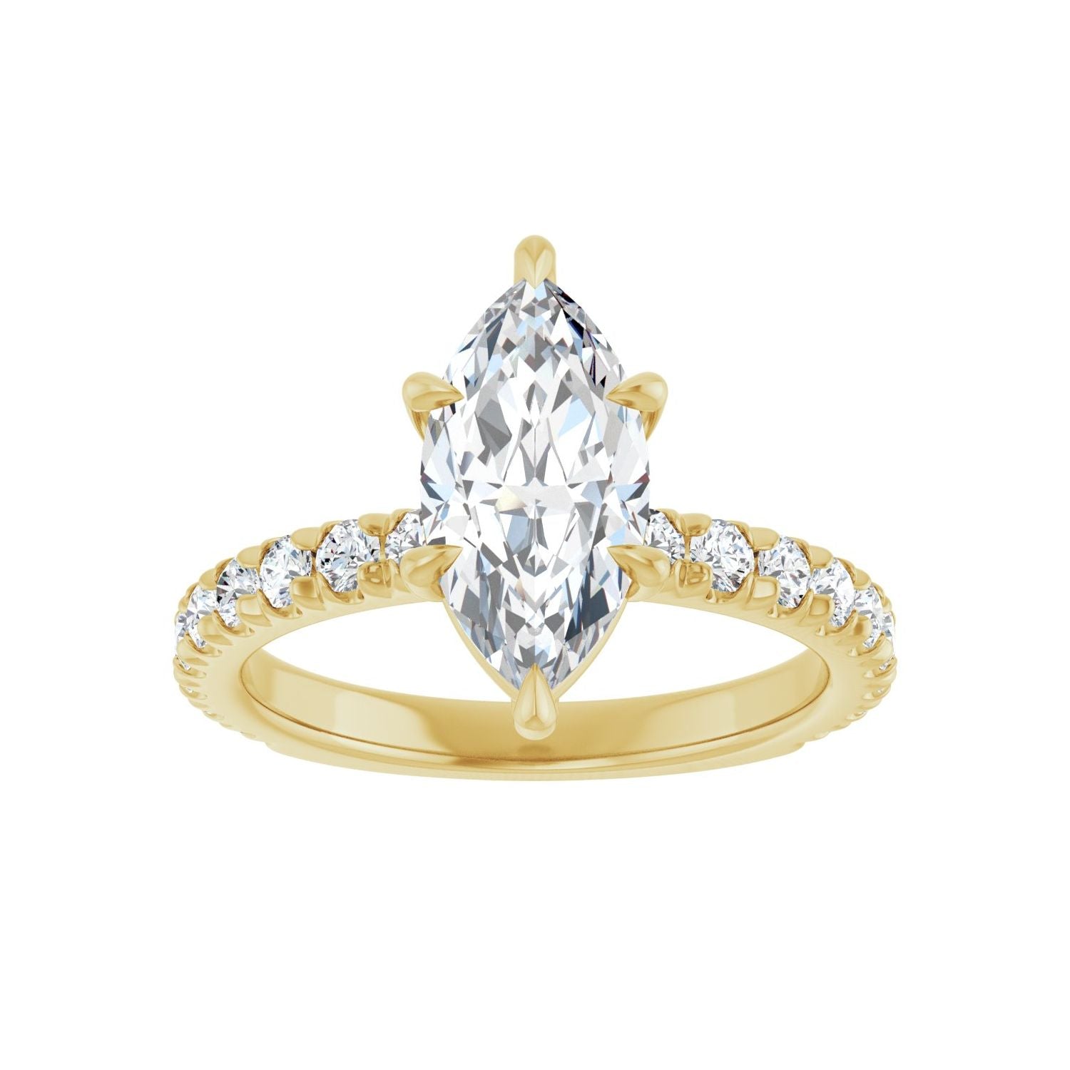Marquise Claw-Prong Engagement Ring | Metal Type=14K Yellow Gold | Center Stone Size=1.5 CT | Image 3