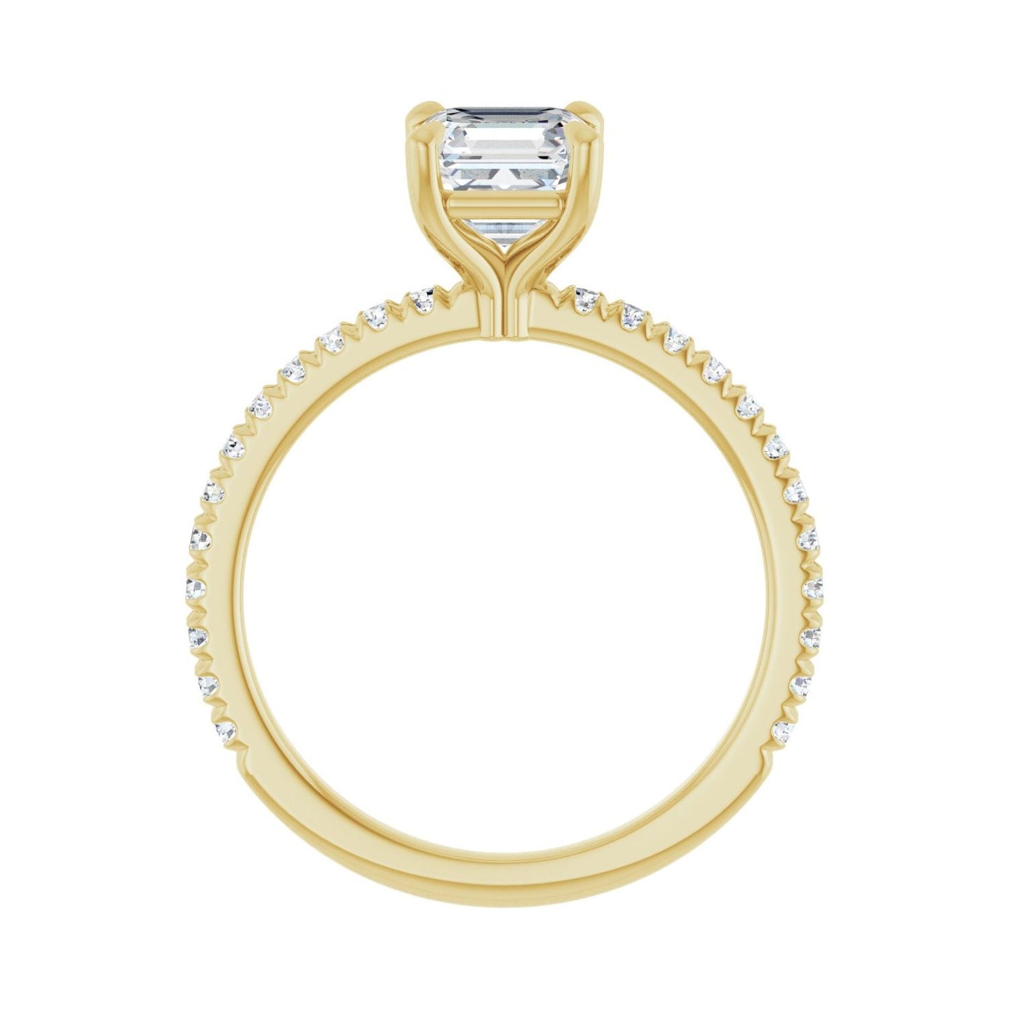 Asscher Claw-Prong Engagement Ring | Metal Type=14K Yellow Gold | Center Stone Size=1 CT | Image 2