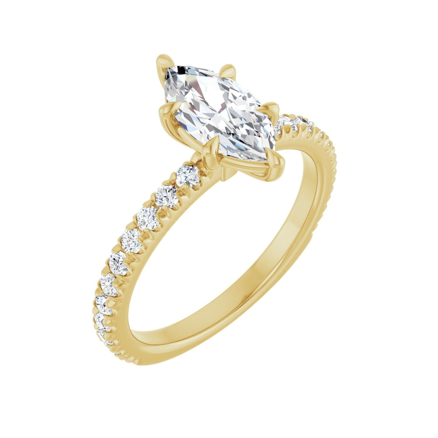 Marquise Claw-Prong Engagement Ring | Metal Type=14K Yellow Gold | Center Stone Size=1 CT | Image 1