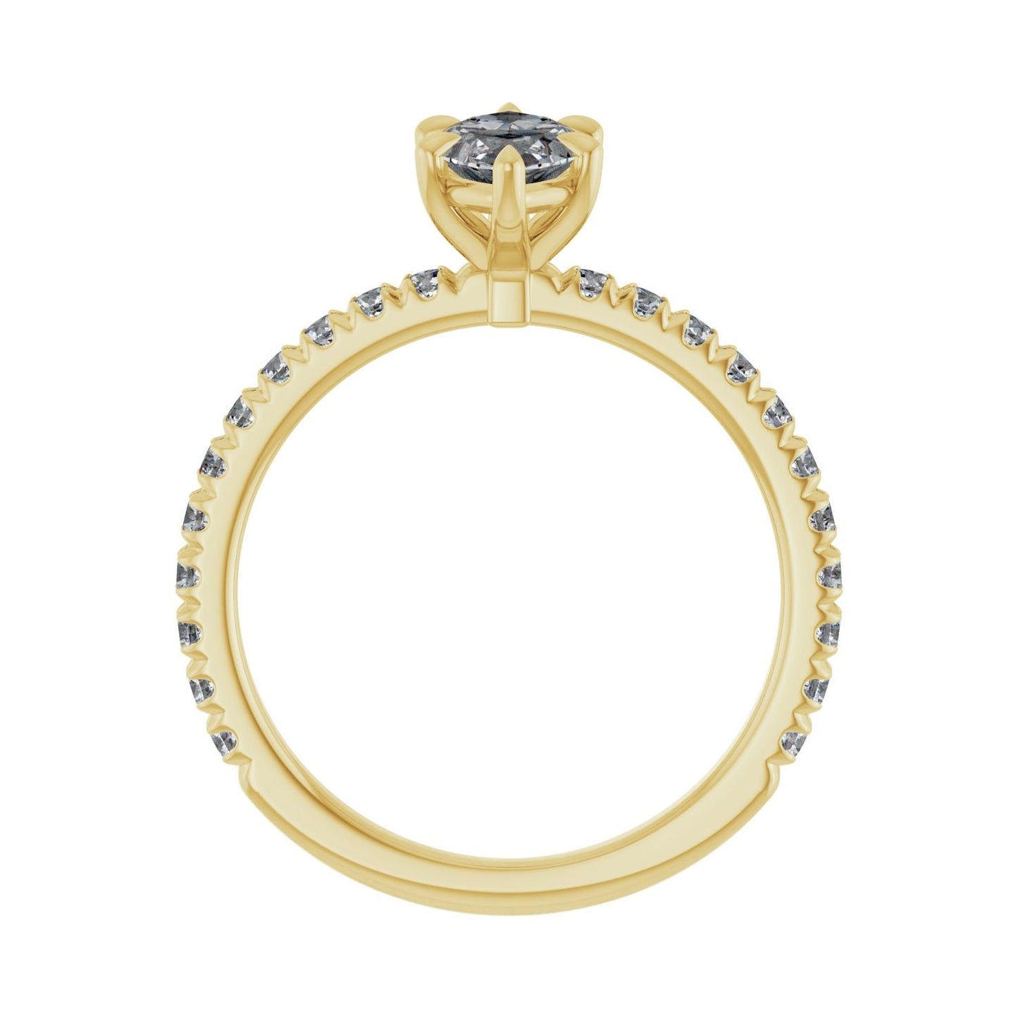 Marquise Claw-Prong Engagement Ring | Metal Type=14K Yellow Gold | Center Stone Size=1 CT | Image 2