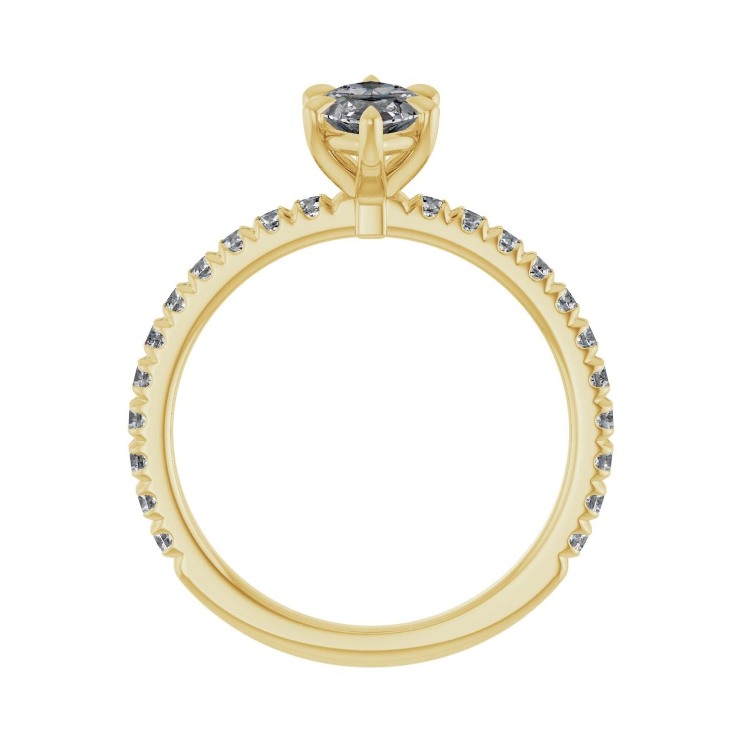 Marquise Claw-Prong Engagement Ring | Metal Type=14K Yellow Gold | Center Stone Size=1 CT | Image 2