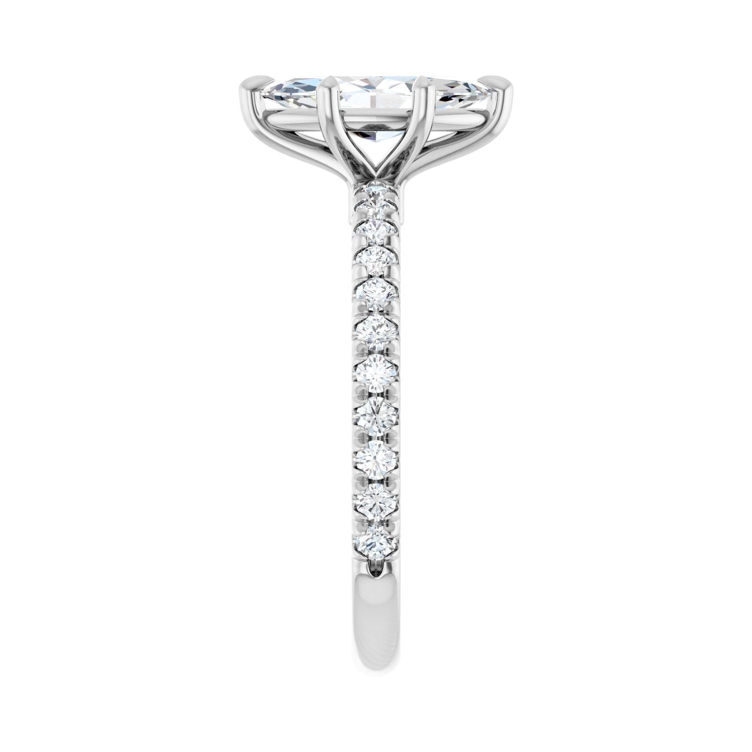 Marquise Claw-Prong Engagement Ring | Metal Type=14K White Gold | Center Stone Size=1 CT | Image 4