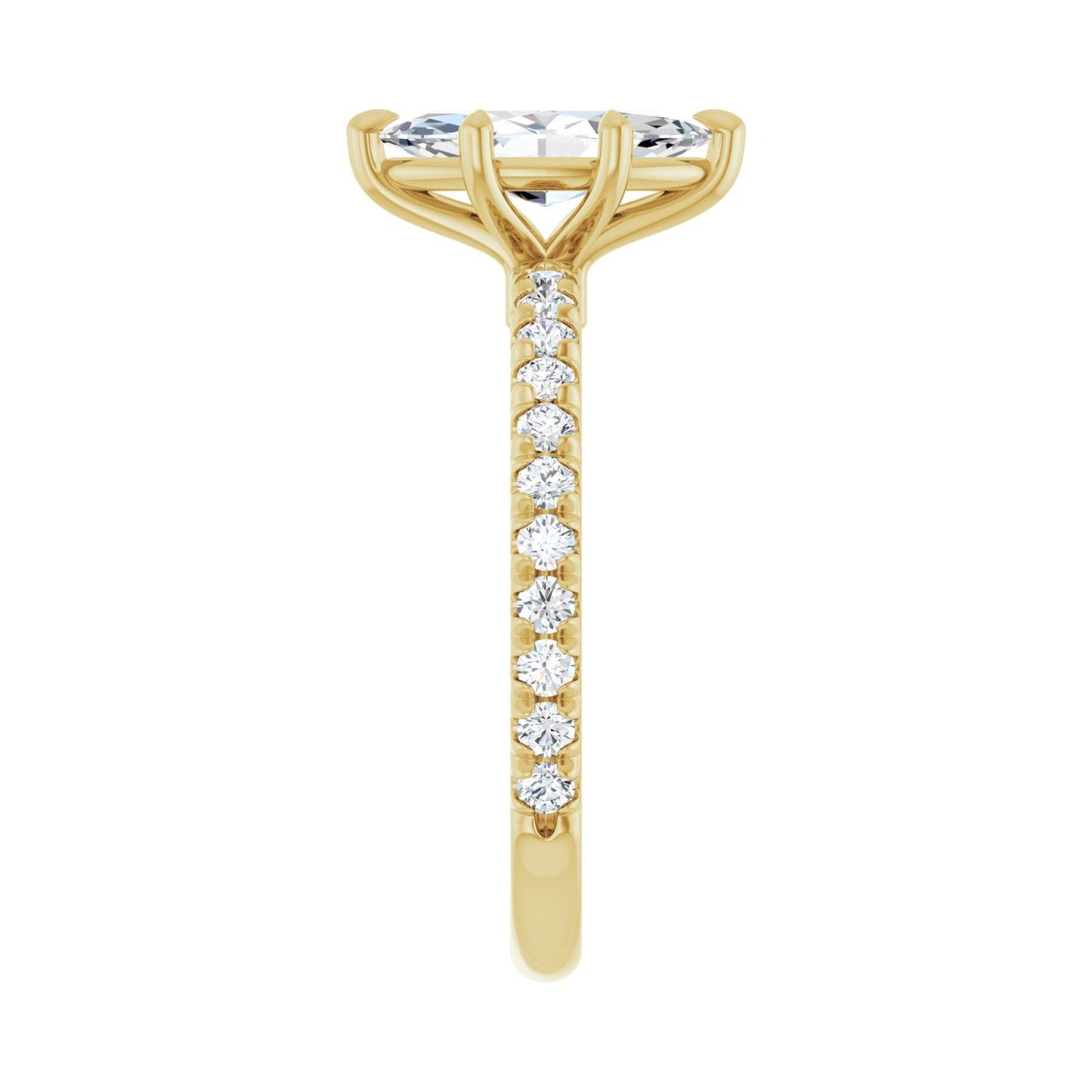 Marquise Claw-Prong Engagement Ring | Metal Type=14K Yellow Gold | Center Stone Size=1 CT | Image 4
