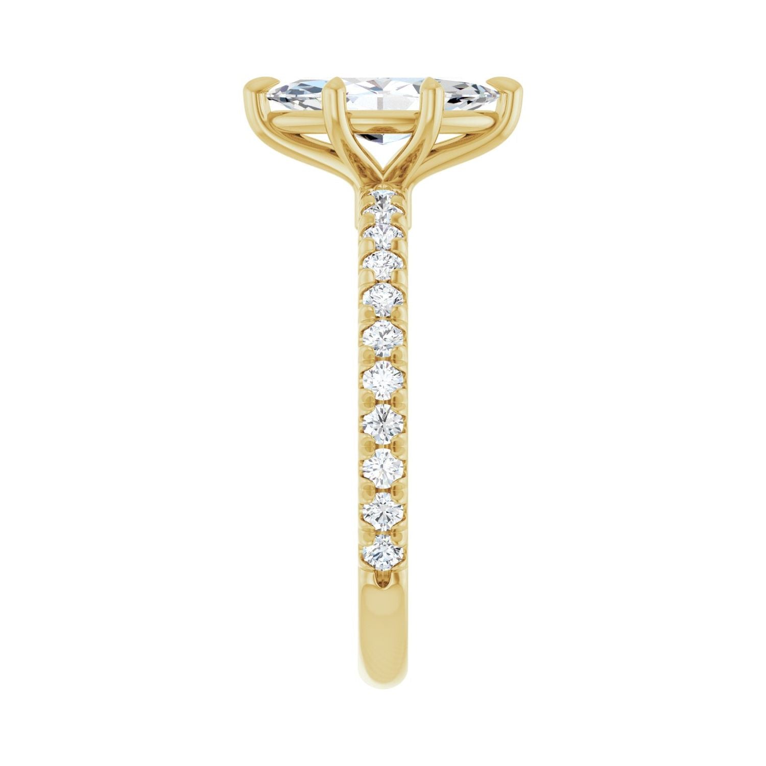 Marquise Claw-Prong Engagement Ring | Metal Type=14K Yellow Gold | Center Stone Size=1 CT | Image 4