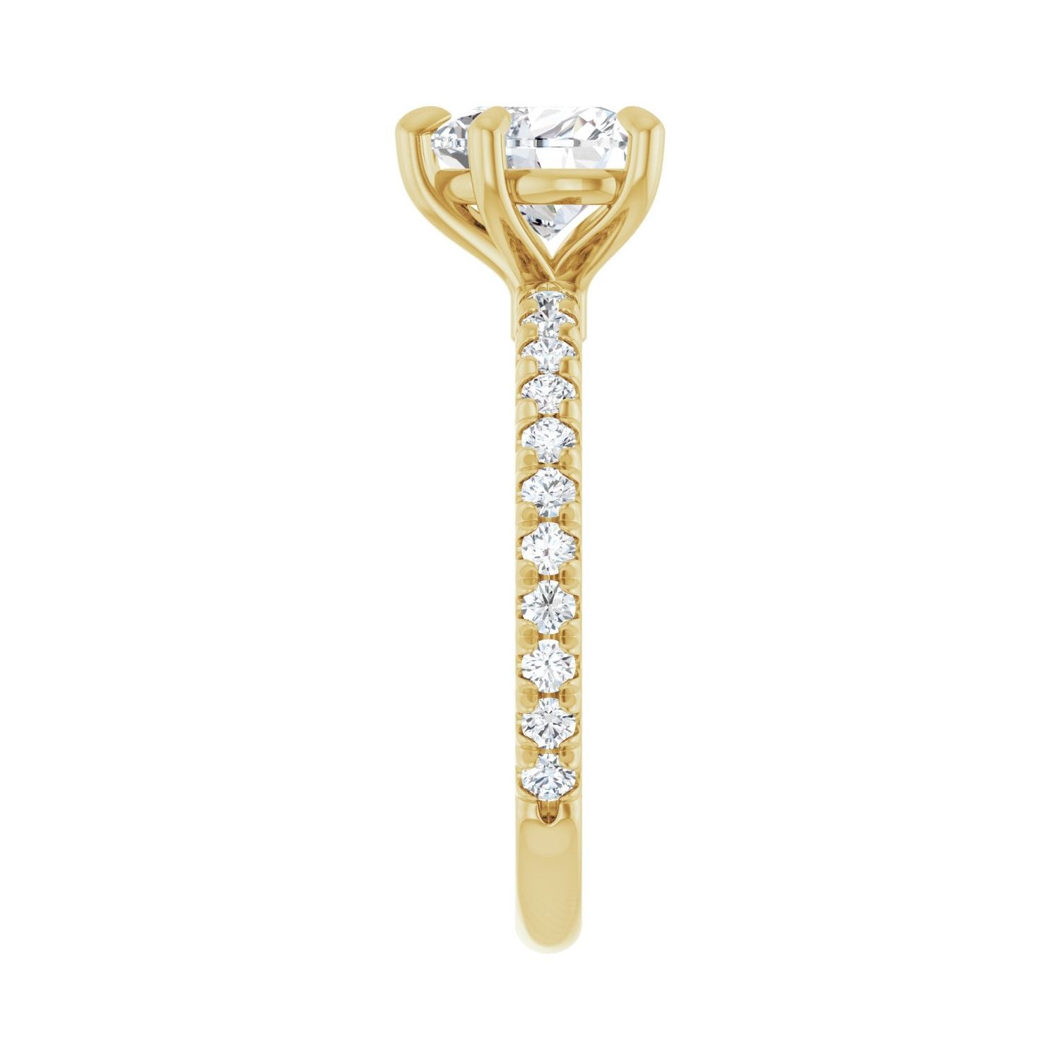 Heart Claw-Prong Engagement Ring | Metal Type=14K Yellow Gold | Center Stone Size=1 CT | Image 4
