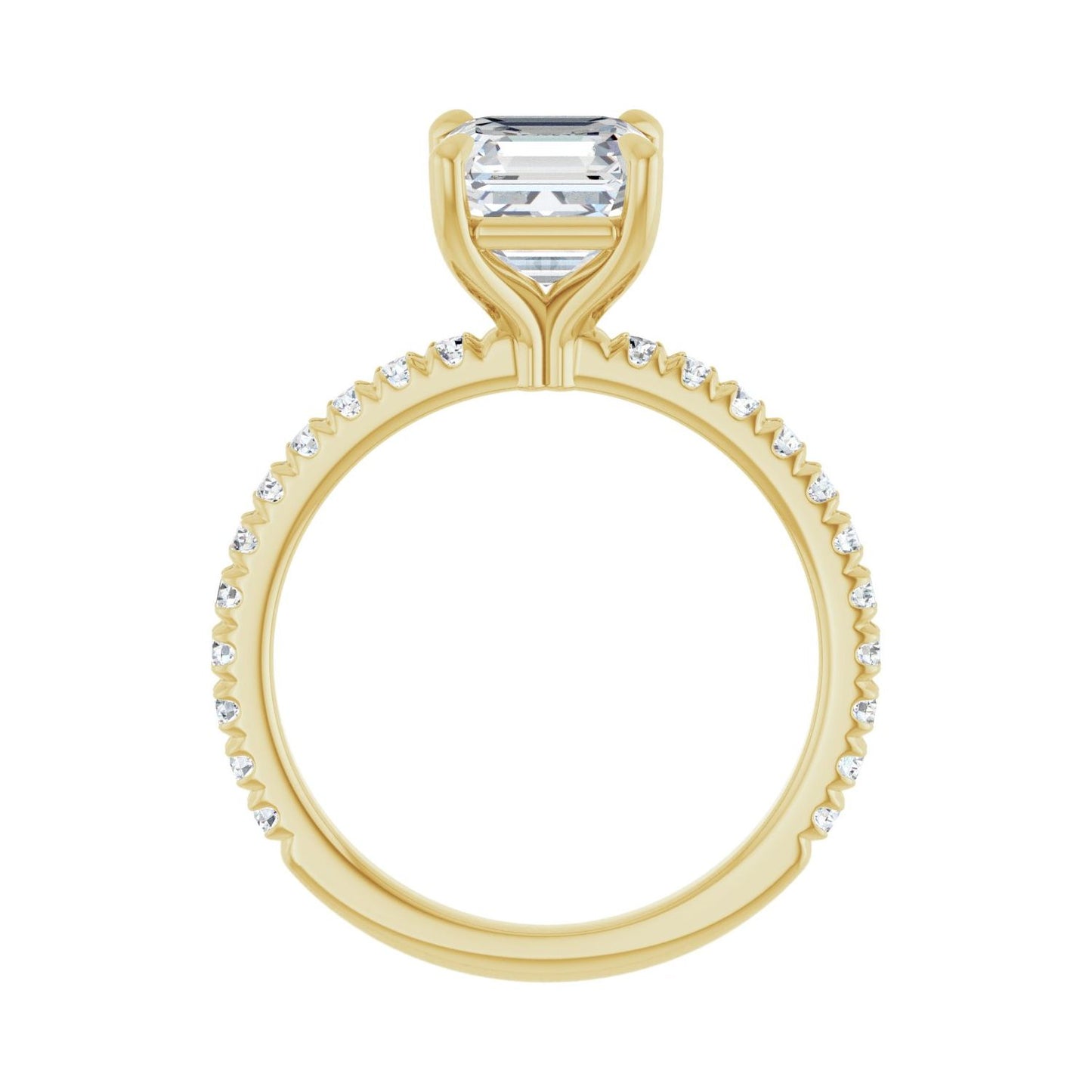 Asscher Claw-Prong Engagement Ring | Metal Type=14K Yellow Gold | Center Stone Size=2 CT | Image 2