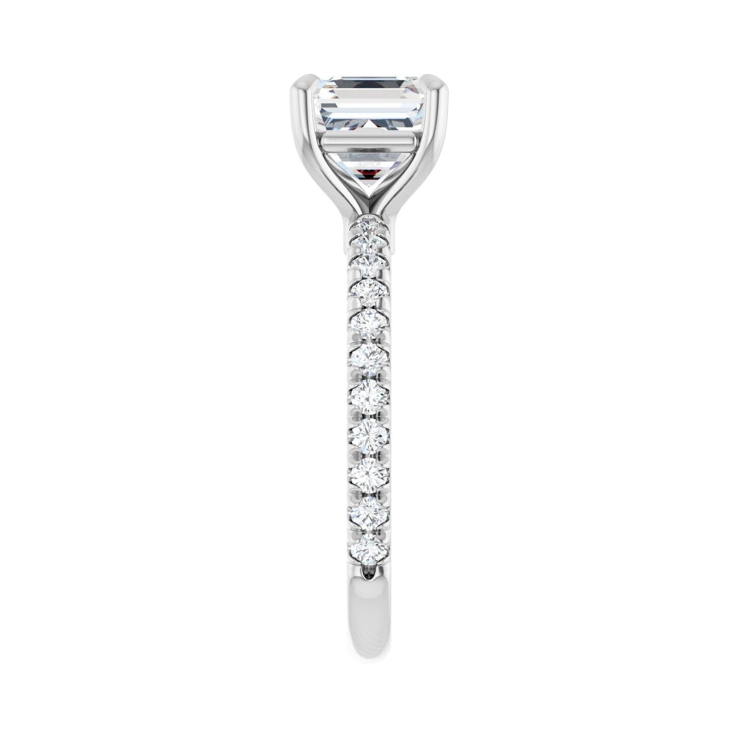 Asscher Claw-Prong Engagement Ring | Metal Type=14K White Gold | Center Stone Size=2 CT | Image 4