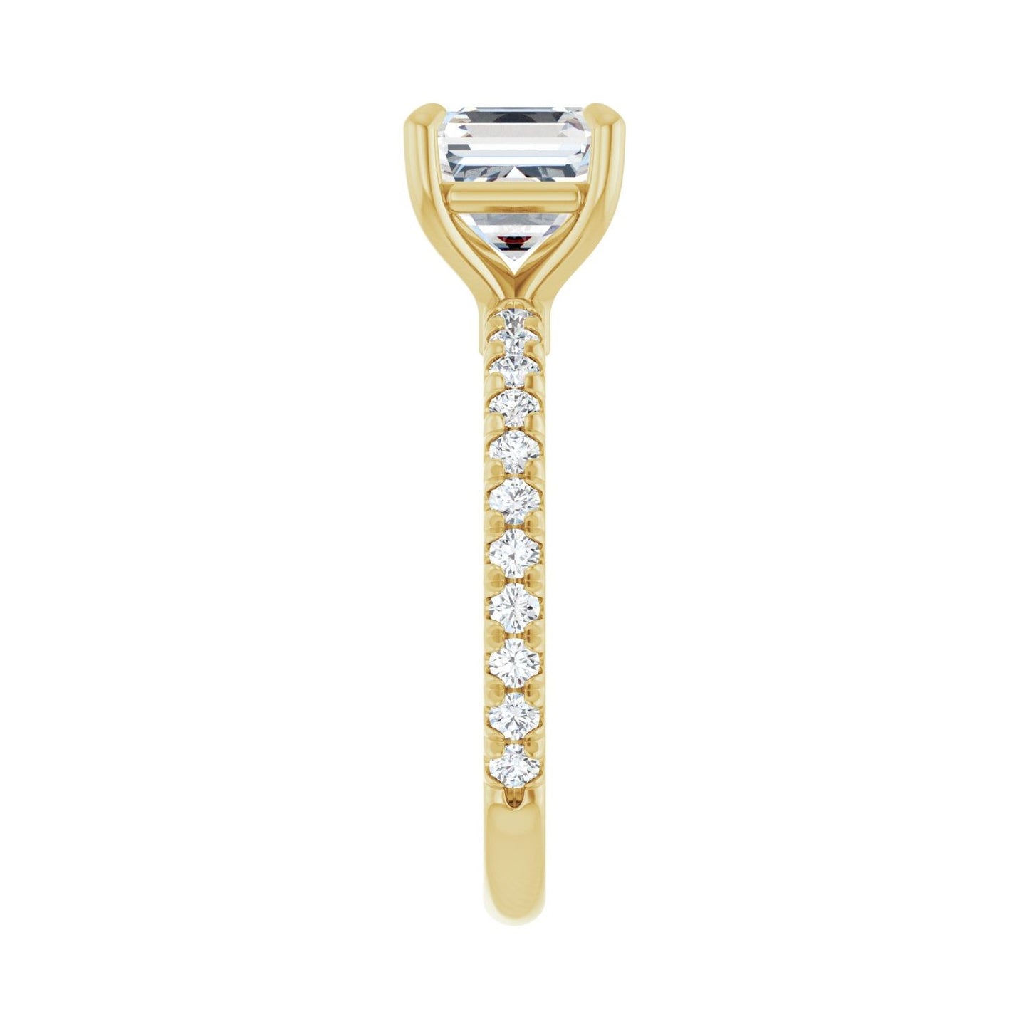 Asscher Claw-Prong Engagement Ring | Metal Type=14K Yellow Gold | Center Stone Size=2 CT | Image 4