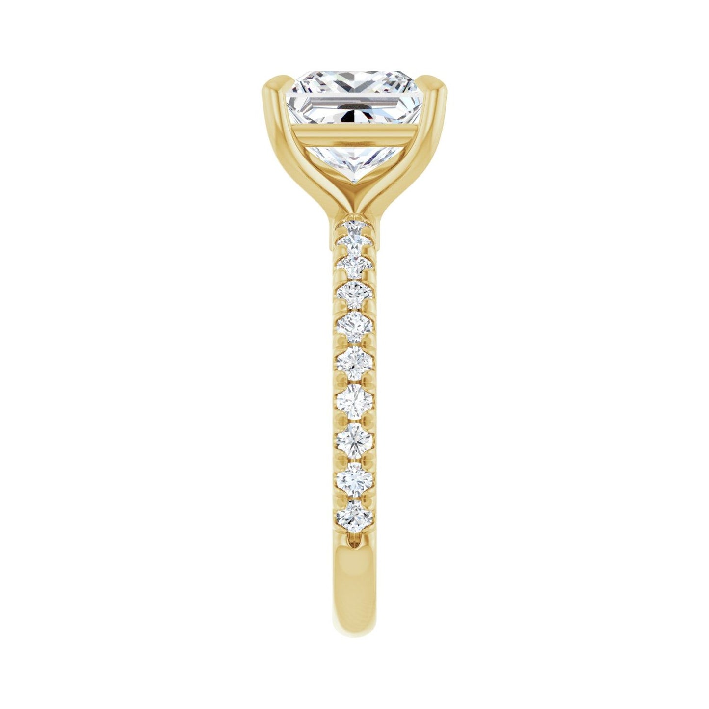 Square Claw-Prong Engagement Ring | Metal Type=14K Yellow Gold | Center Stone Size=2.5 CT | Image 4
