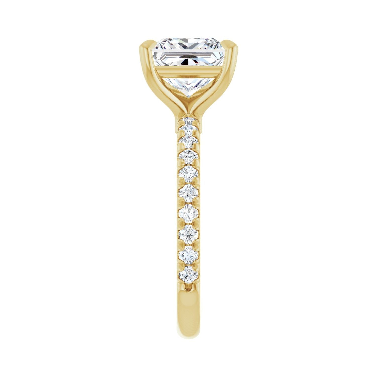 Square Claw-Prong Engagement Ring | Metal Type=14K Yellow Gold | Center Stone Size=2.5 CT | Image 4