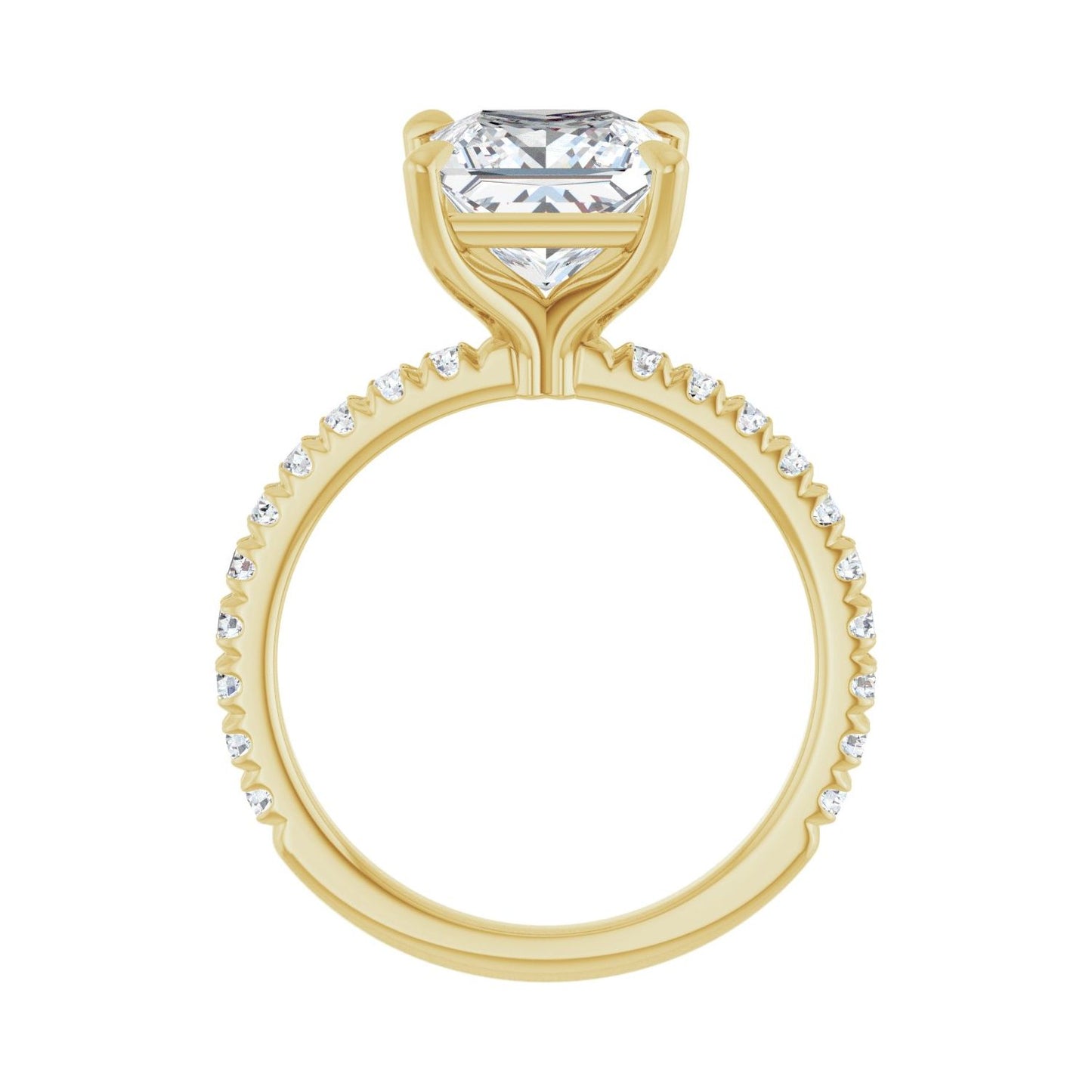 Square Claw-Prong Engagement Ring | Metal Type=14K Yellow Gold | Center Stone Size=2.5 CT | Image 2