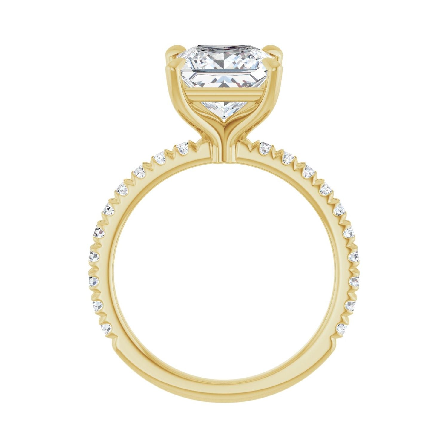 Square Claw-Prong Engagement Ring | Metal Type=14K Yellow Gold | Center Stone Size=2.5 CT | Image 2