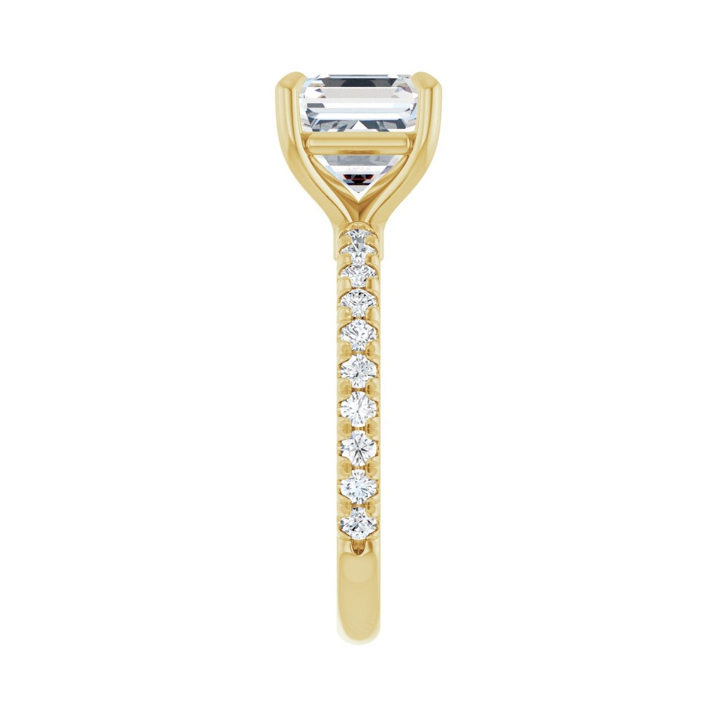 Asscher Claw-Prong Engagement Ring | Metal Type=14K Yellow Gold | Center Stone Size=3 CT | Image 4