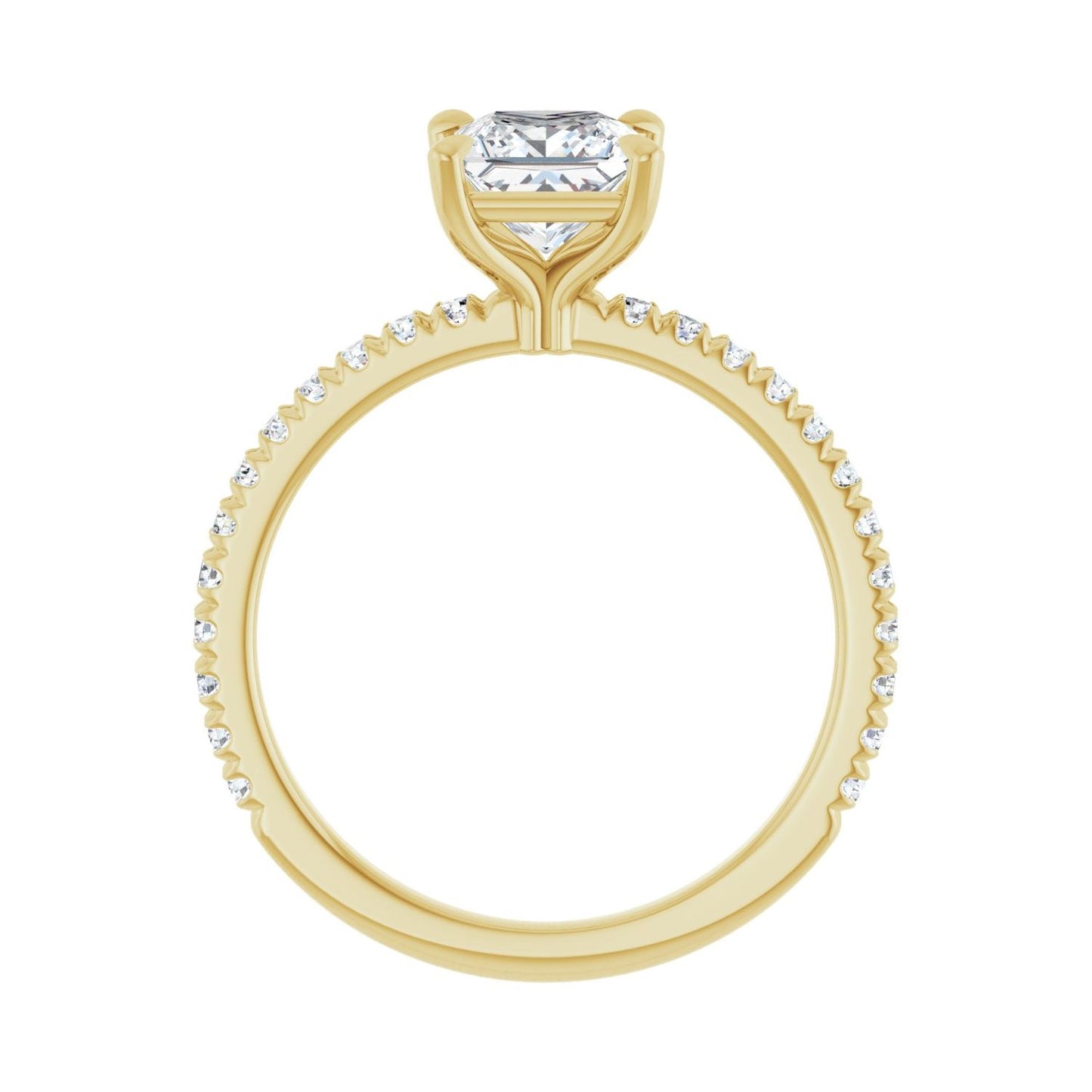 Square Claw-Prong Engagement Ring | Metal Type=14K Yellow Gold | Center Stone Size=1 CT | Image 2