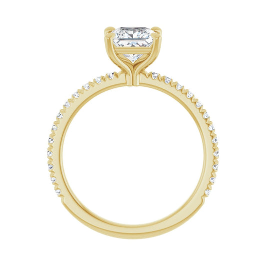 Square Claw-Prong Engagement Ring | Metal Type=14K Yellow Gold | Center Stone Size=1 CT | Image 2