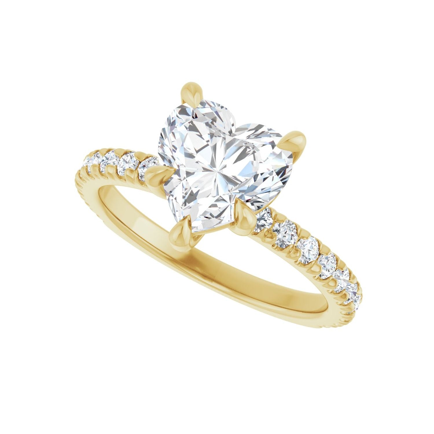 Heart Claw-Prong Engagement Ring | Metal Type=14K Yellow Gold | Center Stone Size=1.5 CT | Image 5