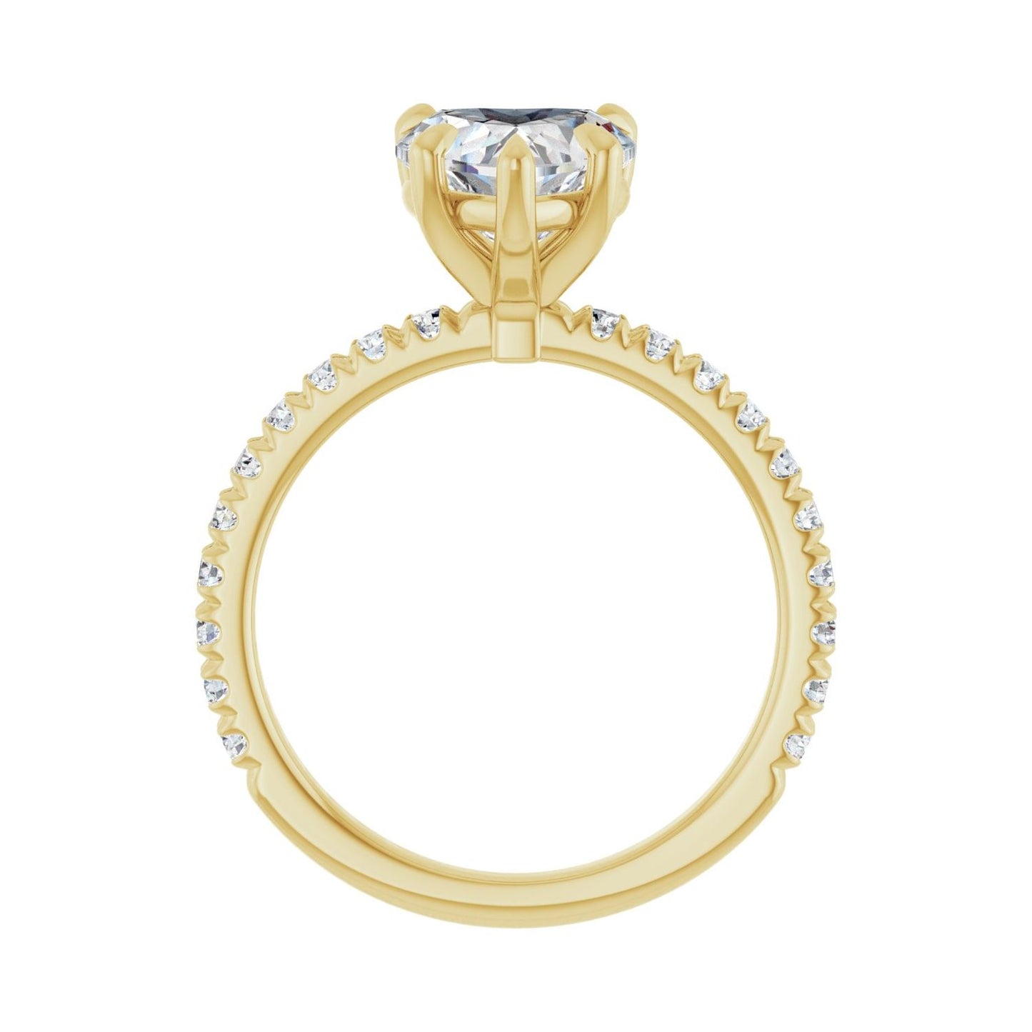 Heart Claw-Prong Engagement Ring | Metal Type=14K Yellow Gold | Center Stone Size=1.5 CT | Image 2