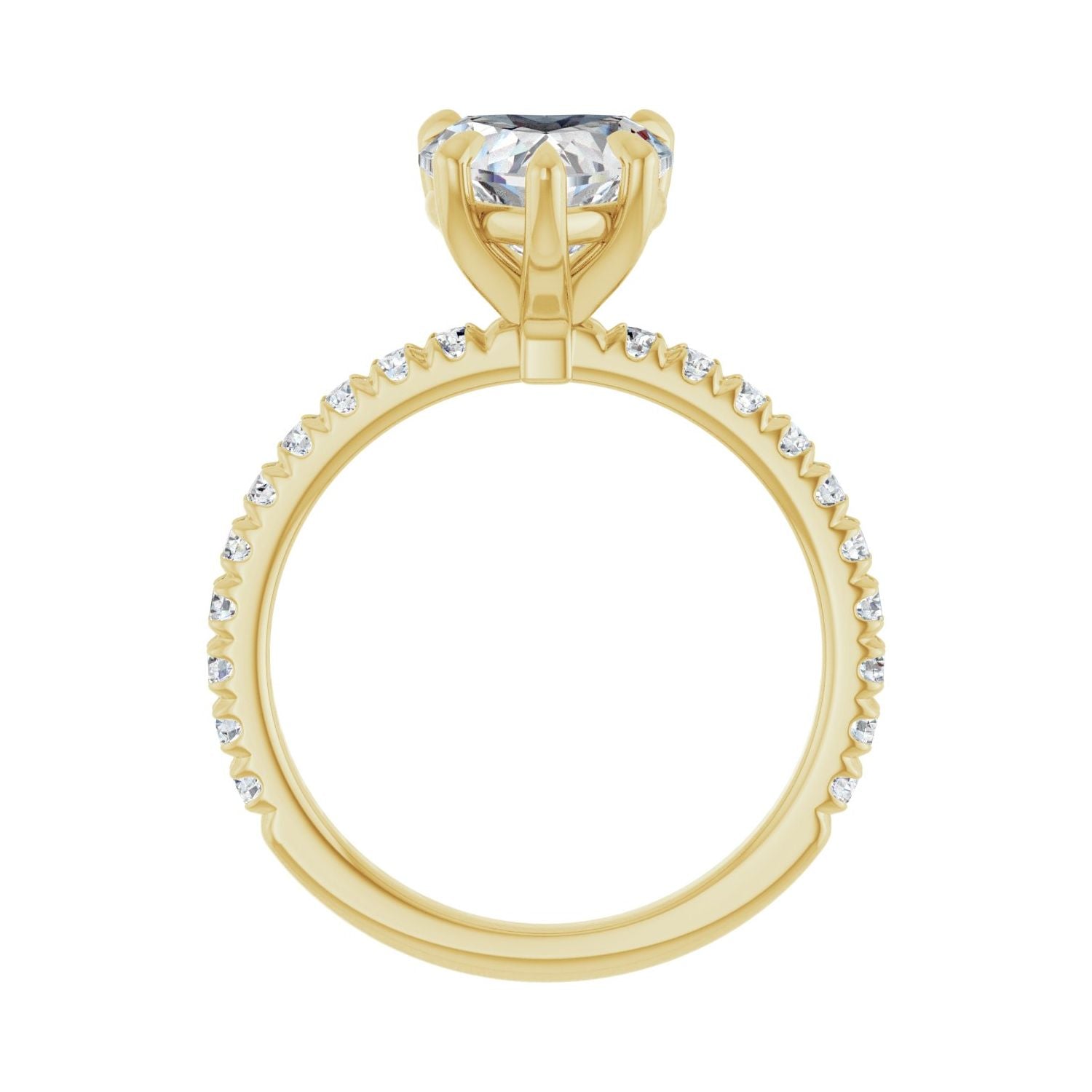 Heart Claw-Prong Engagement Ring | Metal Type=14K Yellow Gold | Center Stone Size=1.5 CT | Image 2