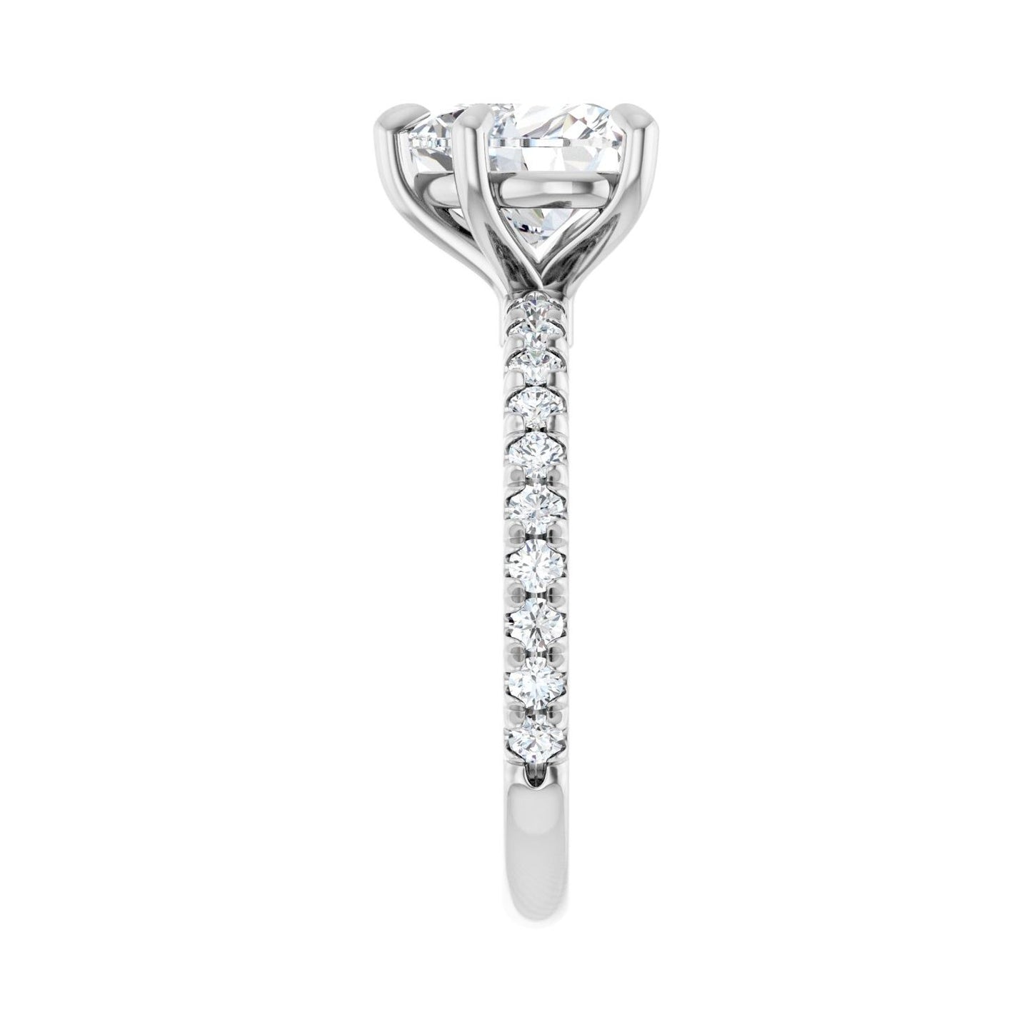 Heart Claw-Prong Engagement Ring | Metal Type=14K White Gold | Center Stone Size=1.5 CT | Image 4