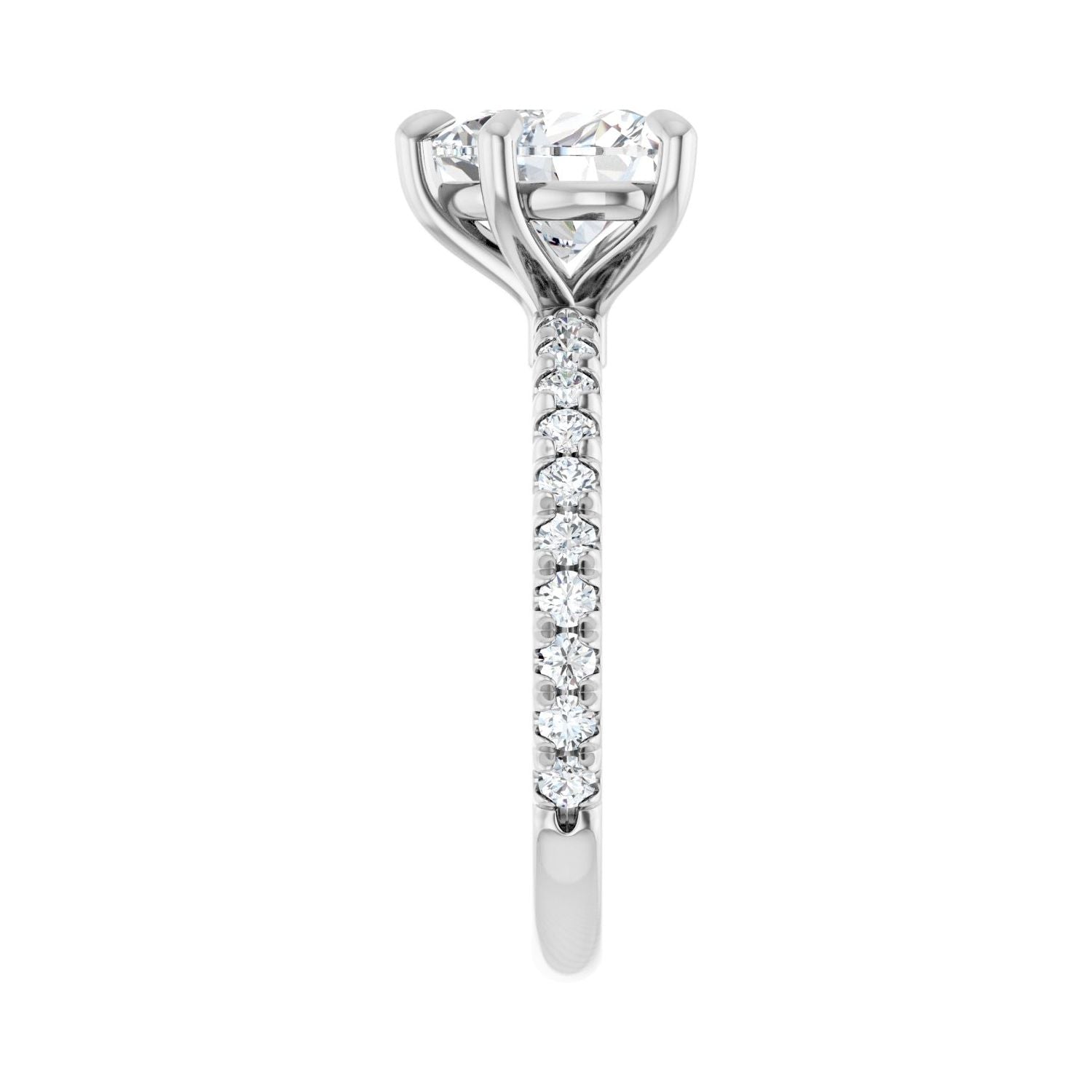 Heart Claw-Prong Engagement Ring | Metal Type=14K White Gold | Center Stone Size=1.5 CT | Image 4