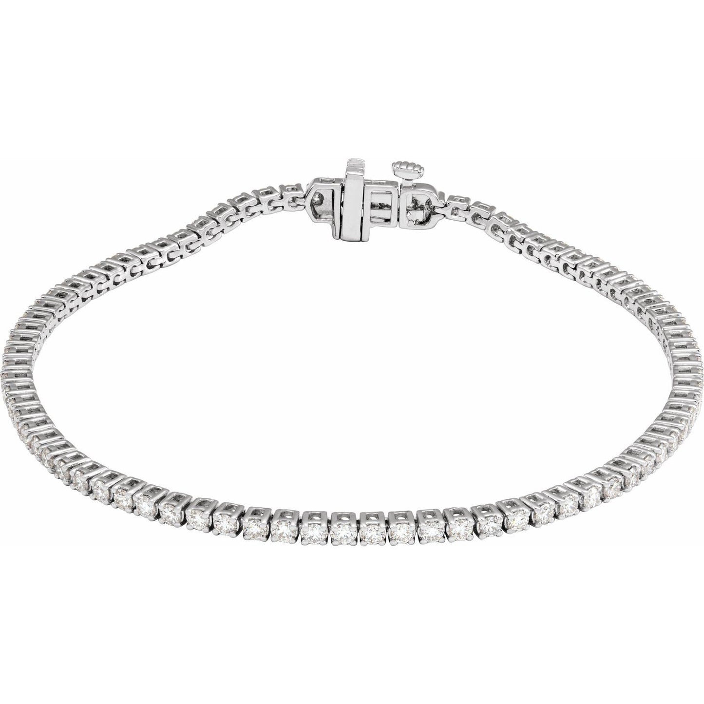 2 CTW Lab-Grown Diamond Line Bracelet | Metal Type=14K White Gold | Image 1