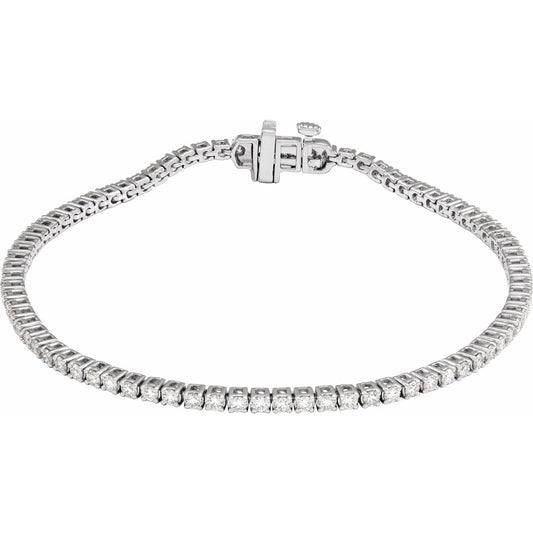 2 CTW Lab-Grown Diamond Line Bracelet | Metal Type=14K White Gold | Image 1