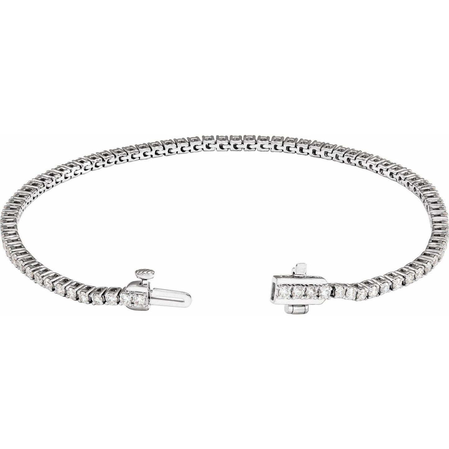 2 CTW Lab-Grown Diamond Line Bracelet | Metal Type=14K White Gold | Image 2