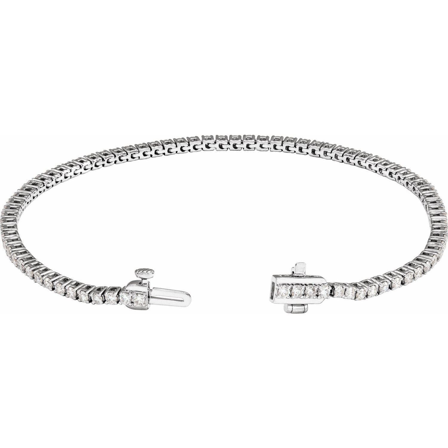 2 CTW Lab-Grown Diamond Line Bracelet | Metal Type=14K White Gold | Image 2