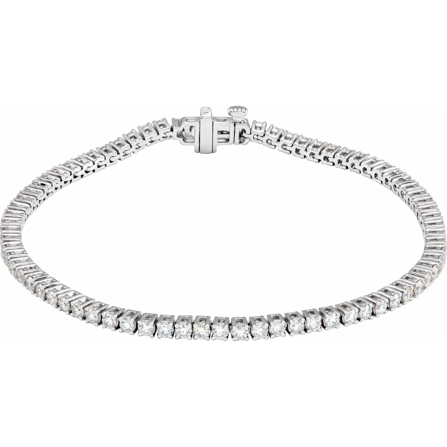 3 CTW Lab-Grown Diamond Line Bracelet | Metal Type=14K White Gold | Image 1