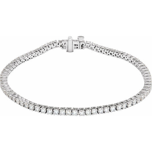 3 CTW Lab-Grown Diamond Line Bracelet | Metal Type=14K White Gold | Image 1