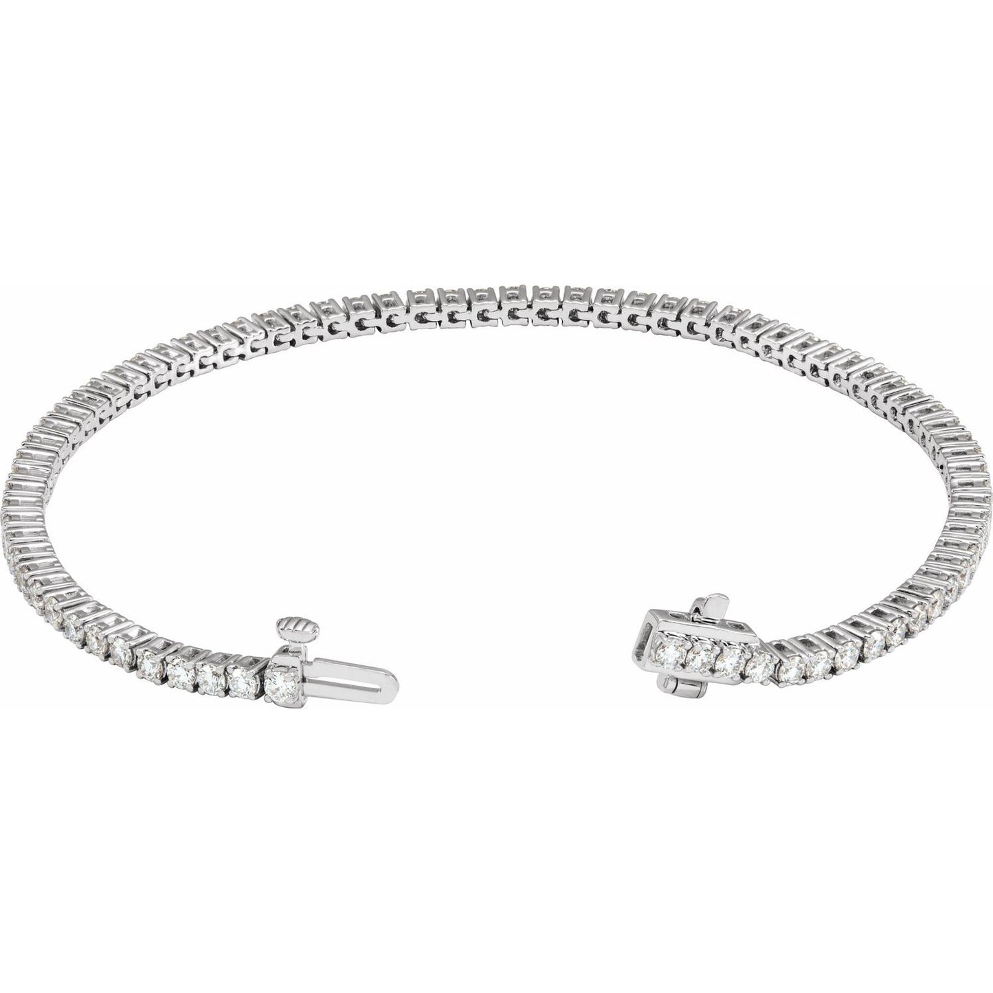 3 CTW Lab-Grown Diamond Line Bracelet | Metal Type=14K White Gold | Image 2