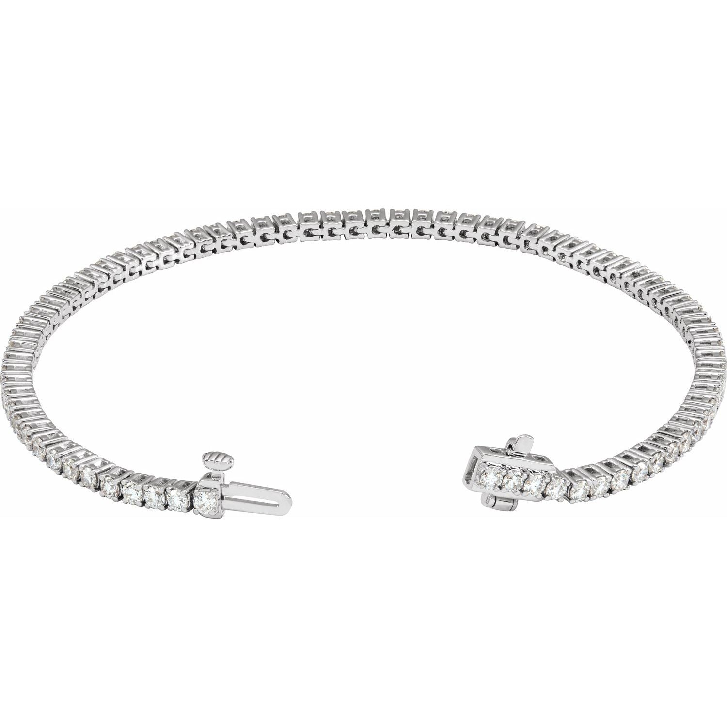 3 CTW Lab-Grown Diamond Line Bracelet | Metal Type=14K White Gold | Image 2