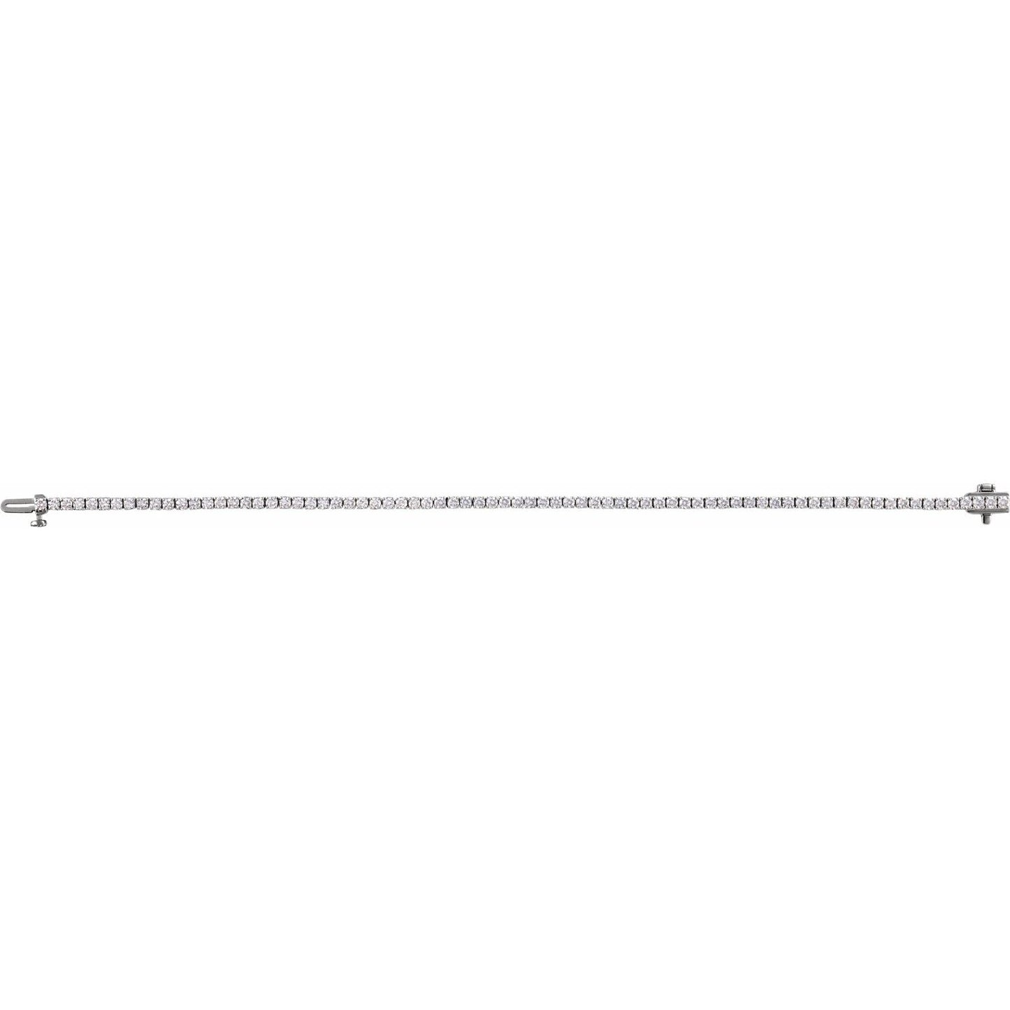 3 CTW Lab-Grown Diamond Line Bracelet | Metal Type=14K White Gold | Image 3