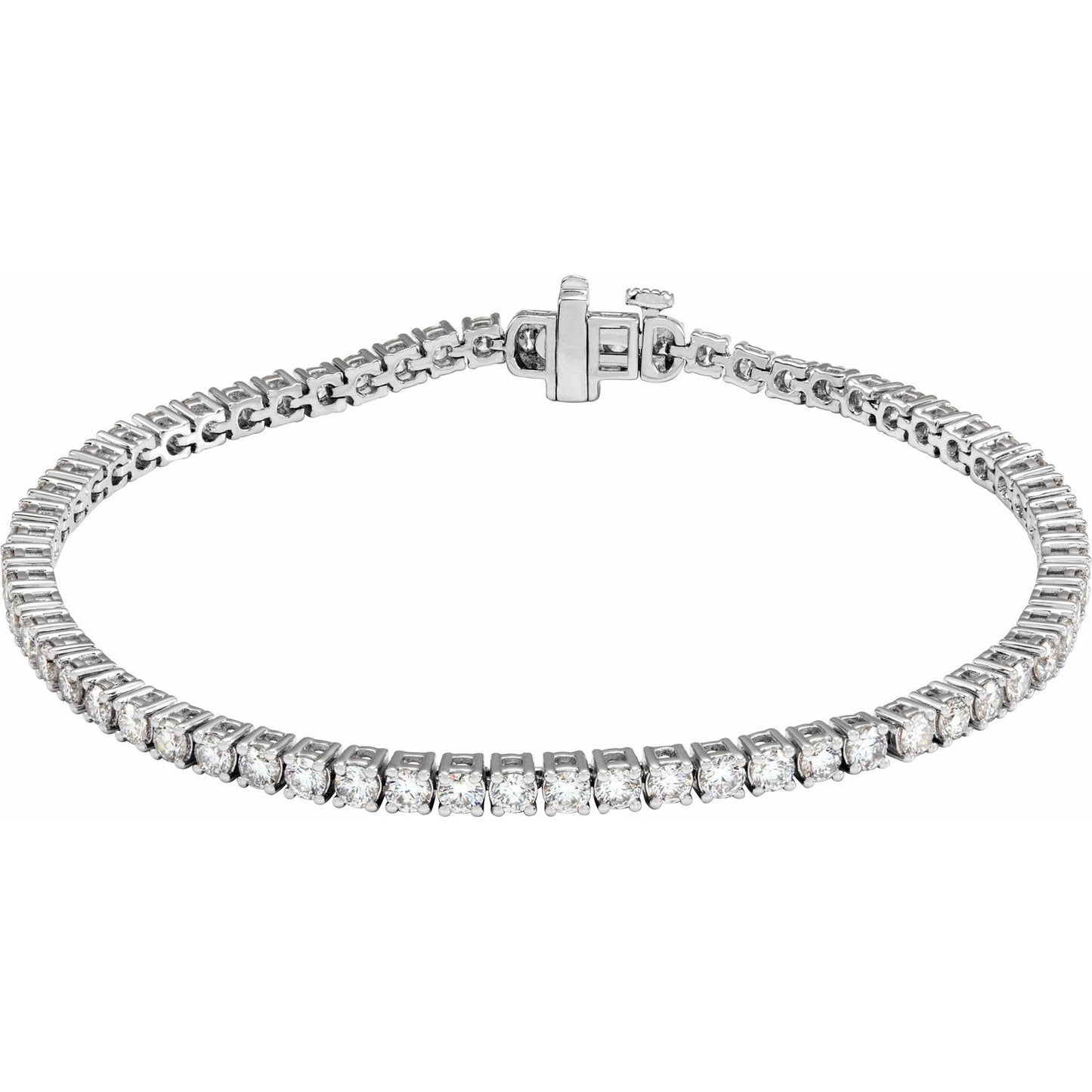 4 CTW Lab-Grown Diamond Line Bracelet | Metal Type=14K White Gold | Image 1